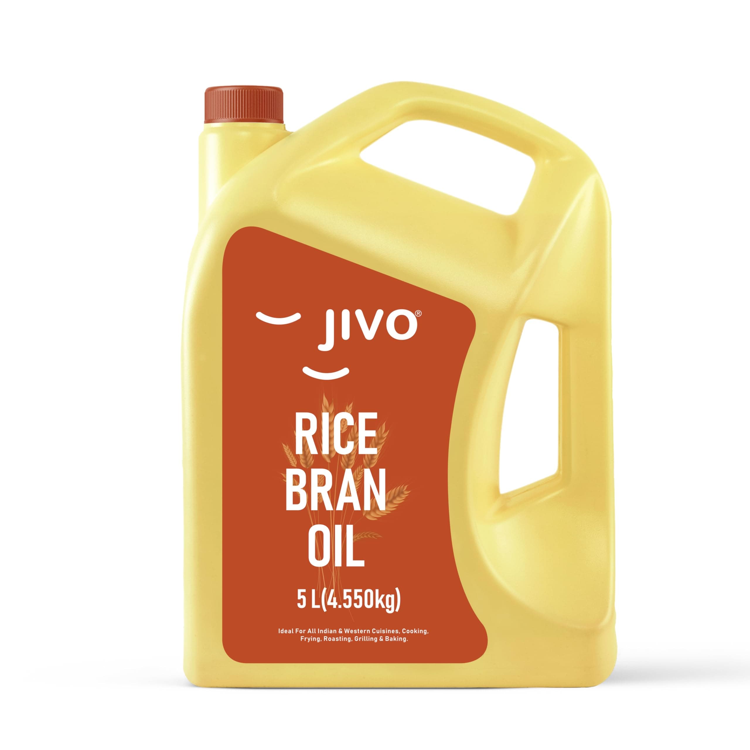 Jivo Rice Bran Oil 5 Litre | Premium Cooking Oil | Rich in Antioxidants | Ideal for Deep Frying, Sauteing & Baking | Chemical-Free