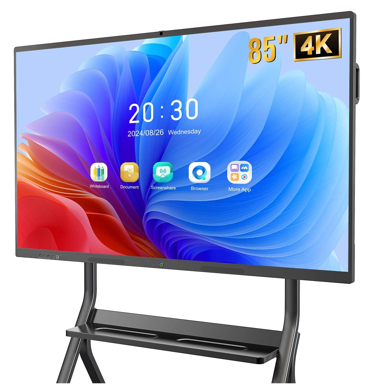 Smart Board,85 Inch Interactive Whiteboard 4K Touchscreen Built in Ultra High Definition Camera Open App Ecosystem, Digital Presentation Electronic Smart WhiteBoard for Classroom Home Office