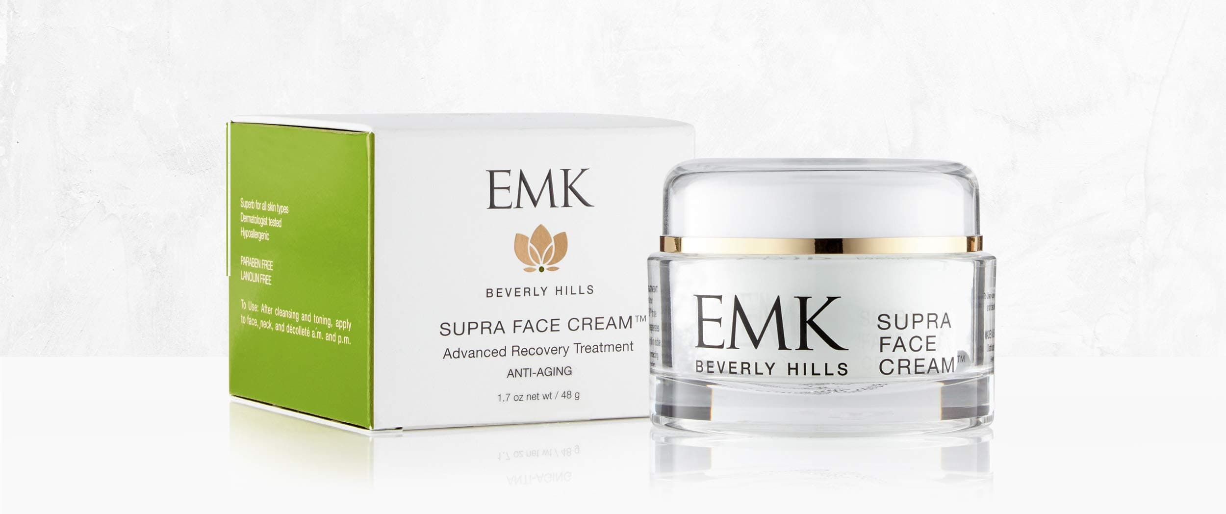 EMK Placental SUPRA Face Cream - Formerly Supra Night Cream - Revolutionary Bio-Identical Plant Placenta Mimics Human Placenta - Highest Grade Soluble Collagen, Shea Butter, Peptides, Aloe