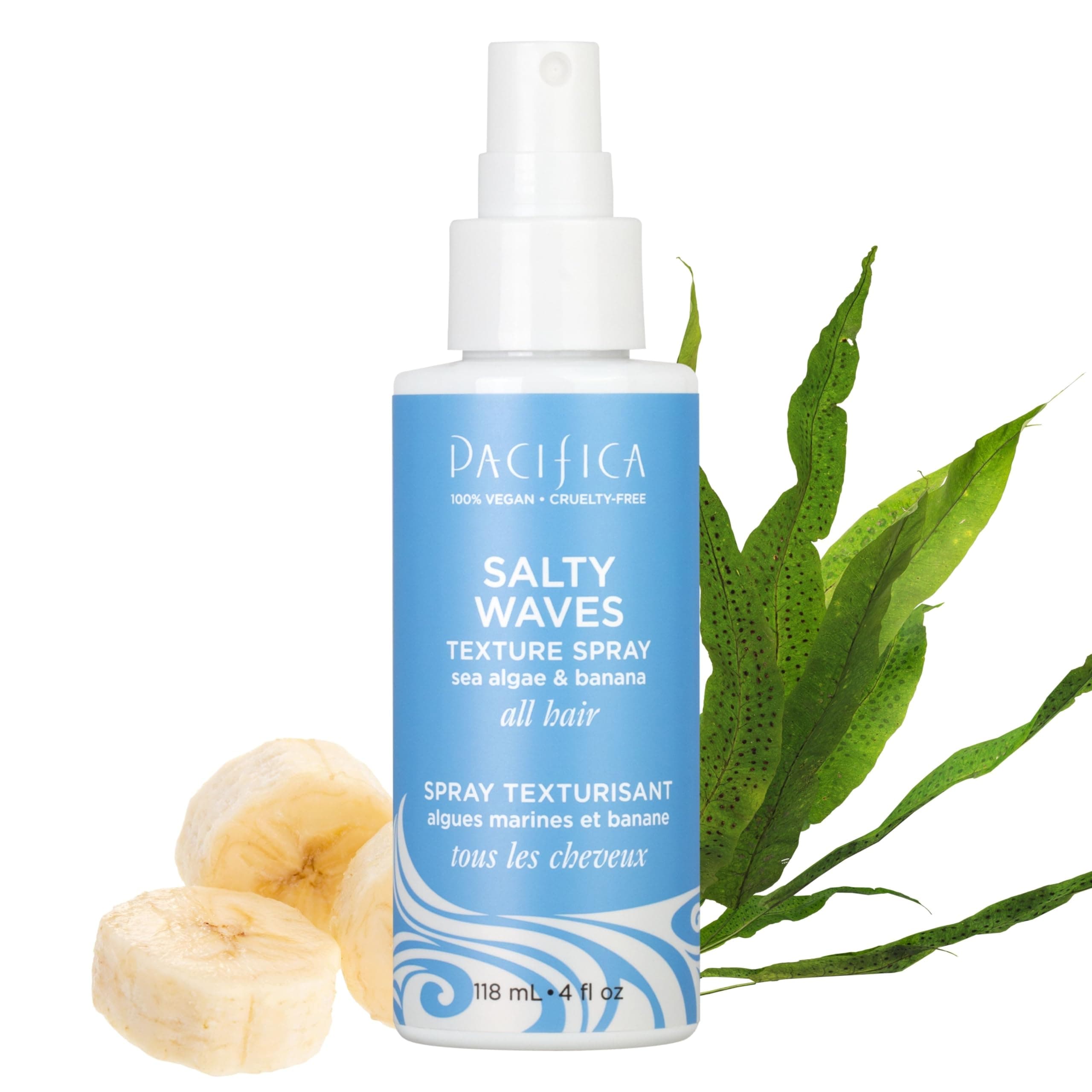 Beauty, Salty Waves Texture Sea Salt Spray for Hair, Beachy Waves, Wavy Hair Products, Hydrating, Banana Scent, Curl Enhancing, Paraben Free, Sulfate Free, Vegan & Cruelty Free