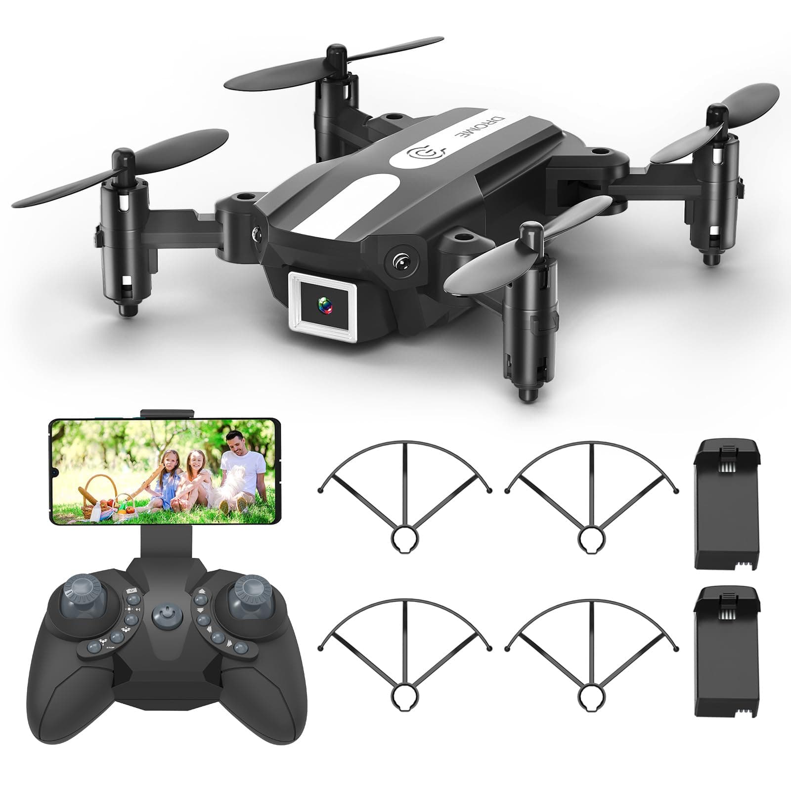 T25 Mini Drone for Kids with Camera - 1080P HD FPV Drones for Adults Beginners, RC Quadcopter Toys w/2 Batteries and Carrying Case, Birthday Christmas Gifts for Boys Girls