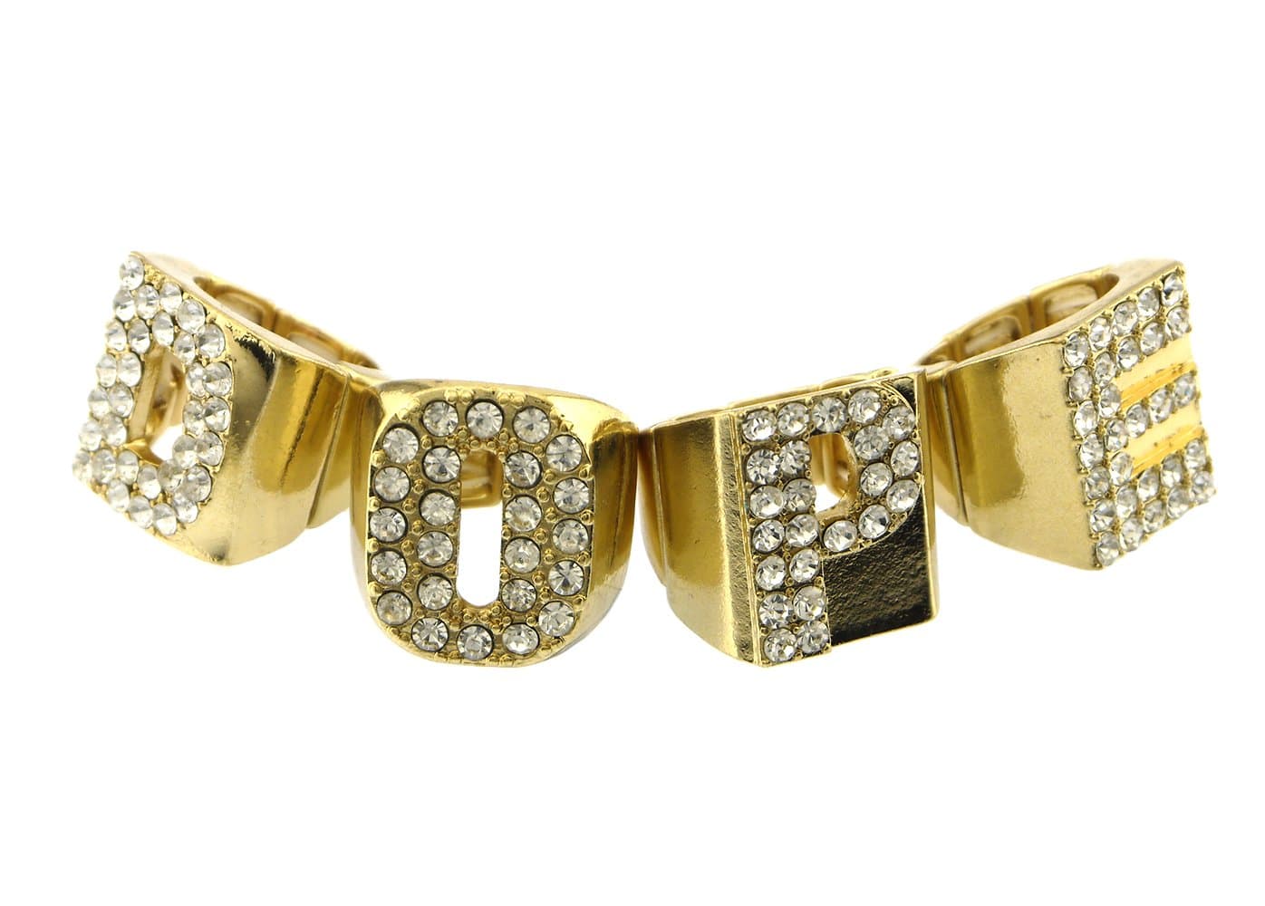 BlingKicks Dope Swag Urban Four Finger Ring Rings Set That Spells Out DOPE Crystal Pave Stretch