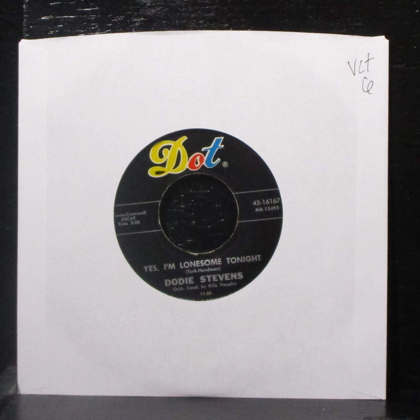Dodie Stevens - Yes, I'm Lonesome Tonight / Too Young - 7" Vinyl 45 Record