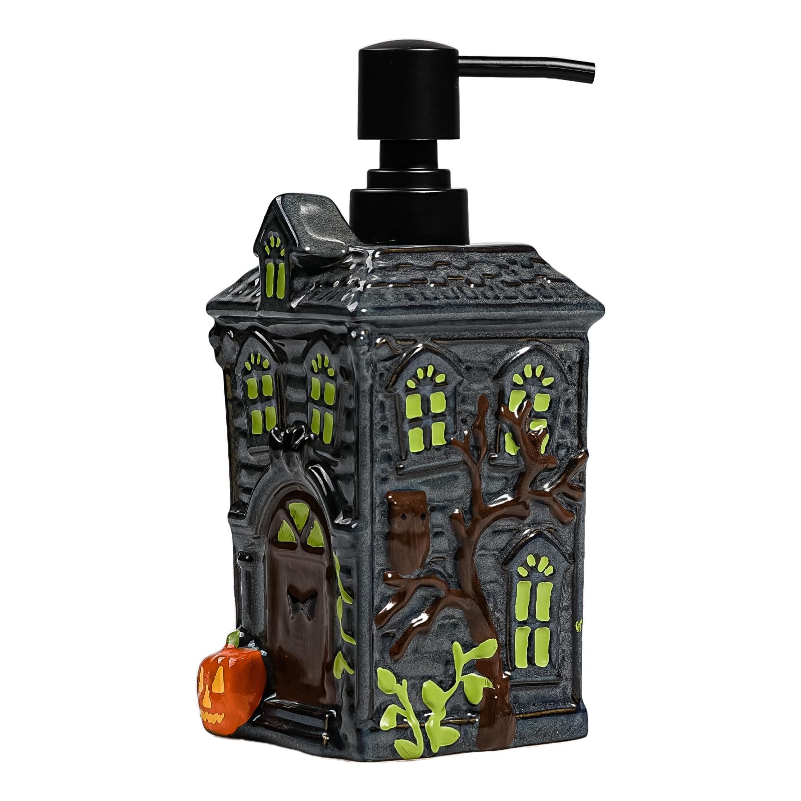 Ceramic Soap Dispenser, Refillable 19OZ Liquid Soap with Pump, Ideal for Kitchen Bathroom Home Deco