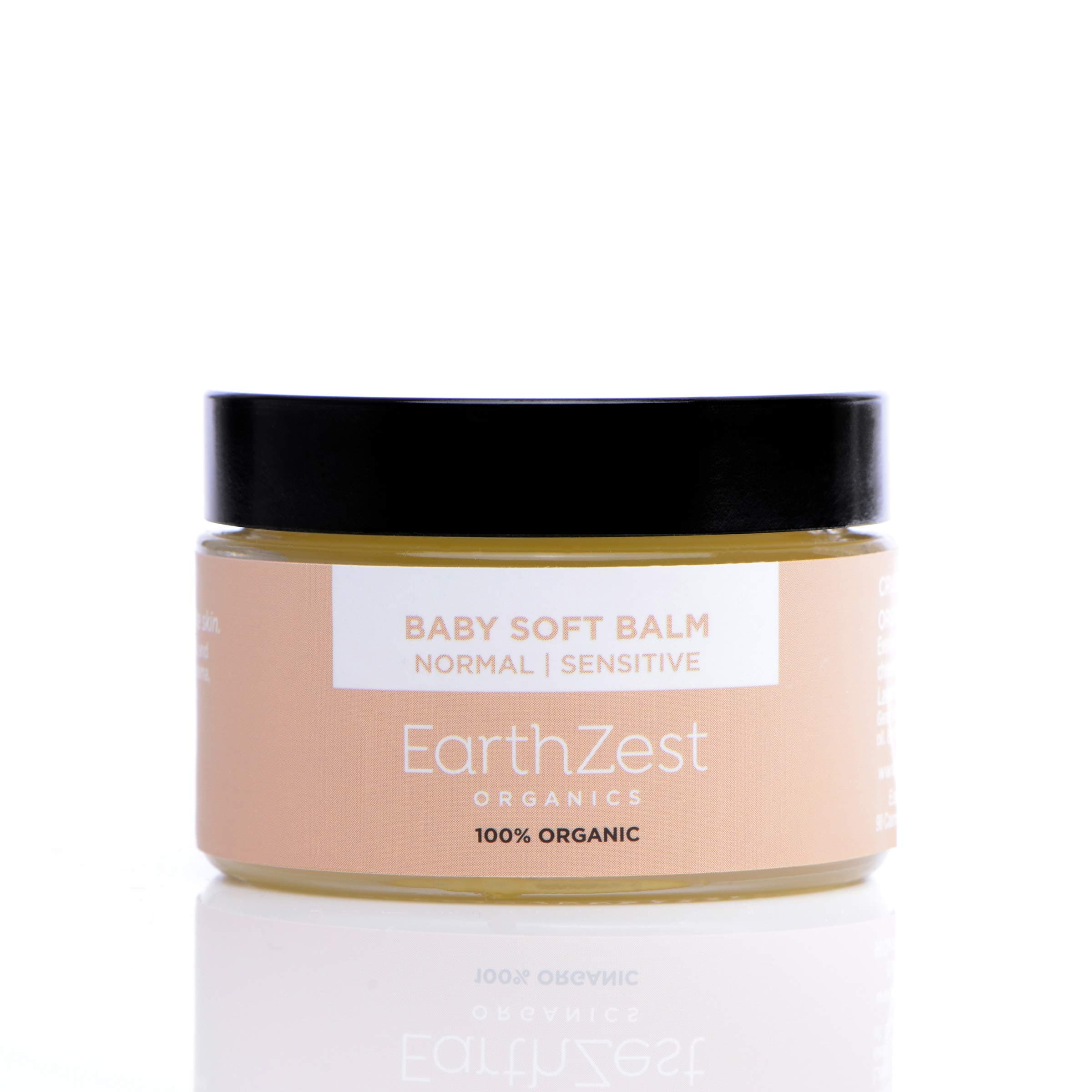 Baby Cream For Ultra Sensitive Skin 100% Organic & 100% Natural Skincare by EarthZest Organics UK - NO Synthetic Chemicals or Added Water - Ultra-Concentrated and Long-Lasting 50ml Jar - A Little Goes a Very Long Way! Moisturises and Protects Delicate Baby Skin (including Nappy Rash, Cradle Cap, Baby Eczema & Dry, Irritated Skin). Can be used for Baby Massage as Melts Upon Contact with the Skin. Used by Downton Abbey's MyAnna Buring.