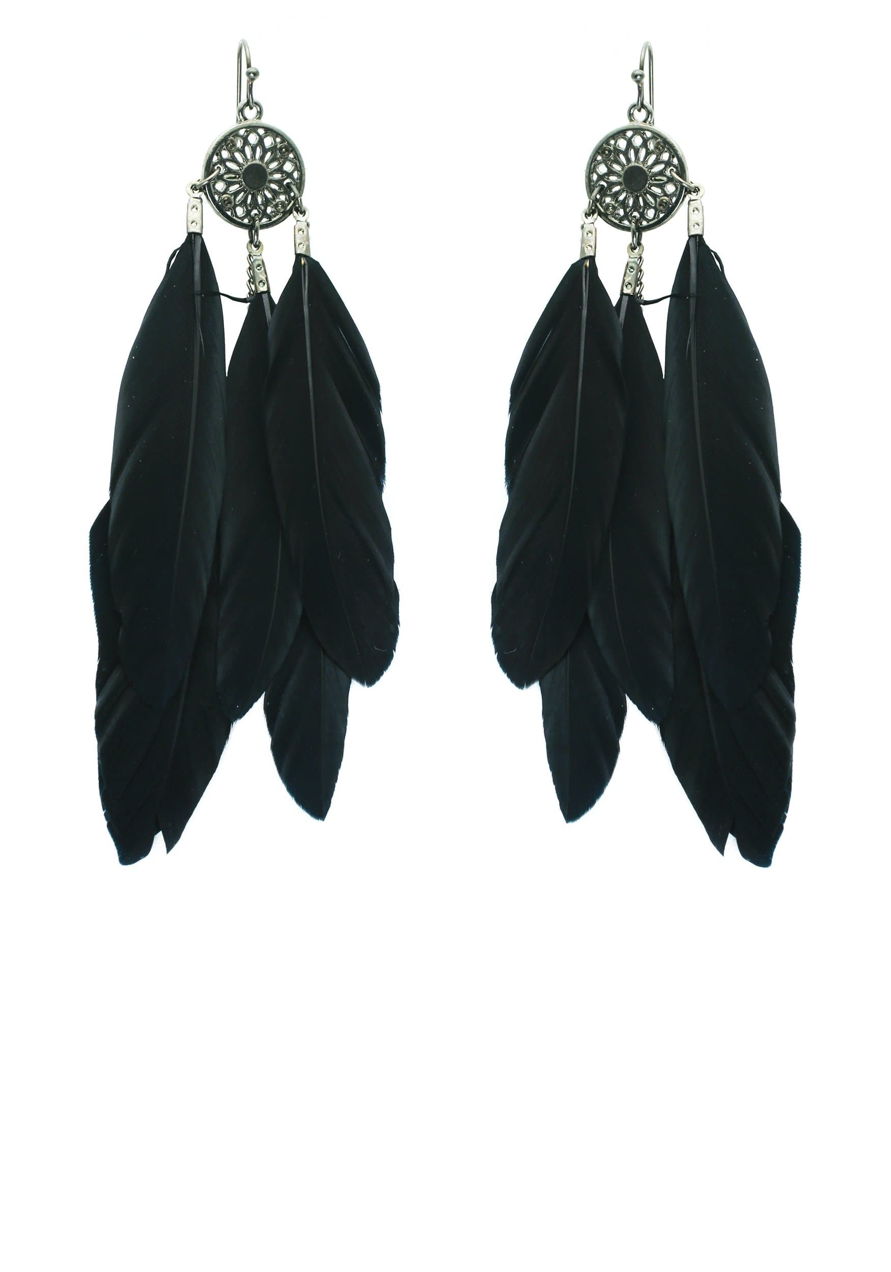 Western Fashion Black Feather Earrings
