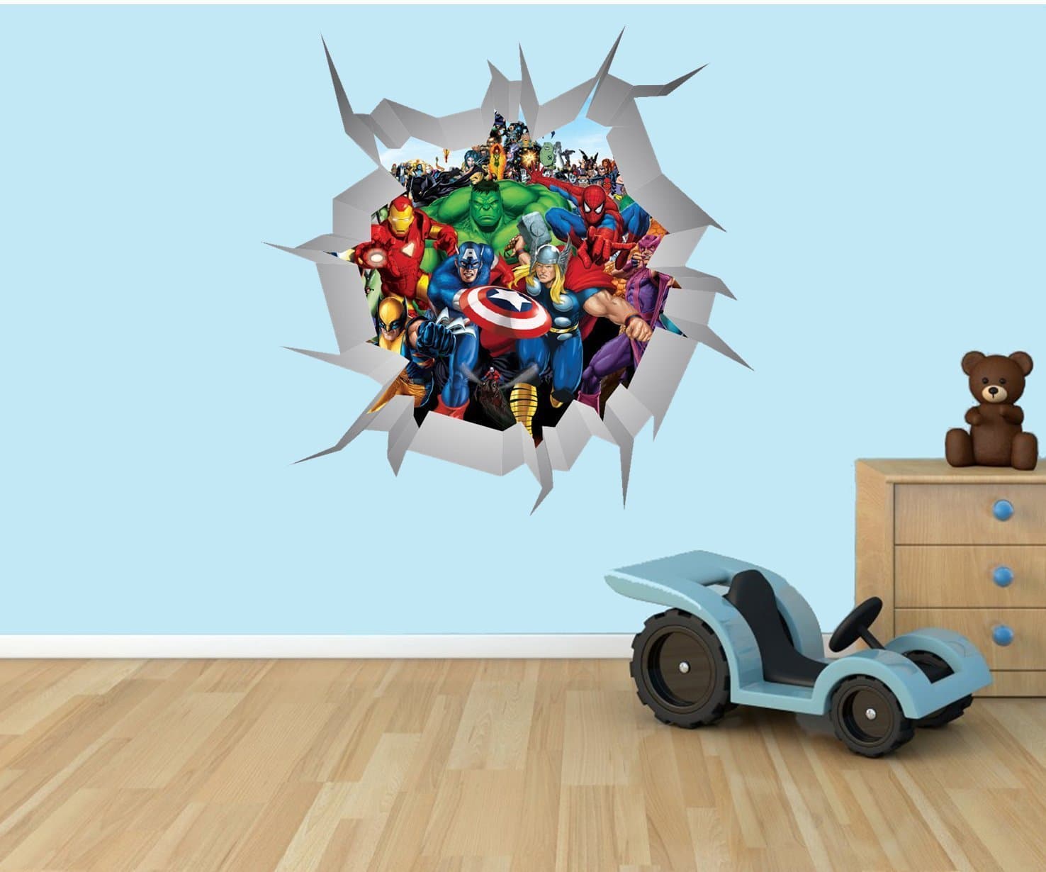 PPS Marvel Superheroes Hulk Iron Man wall vinyl sticker - suitable for walls, doors and glass windows. (Extra Large 55cm x 55cm)