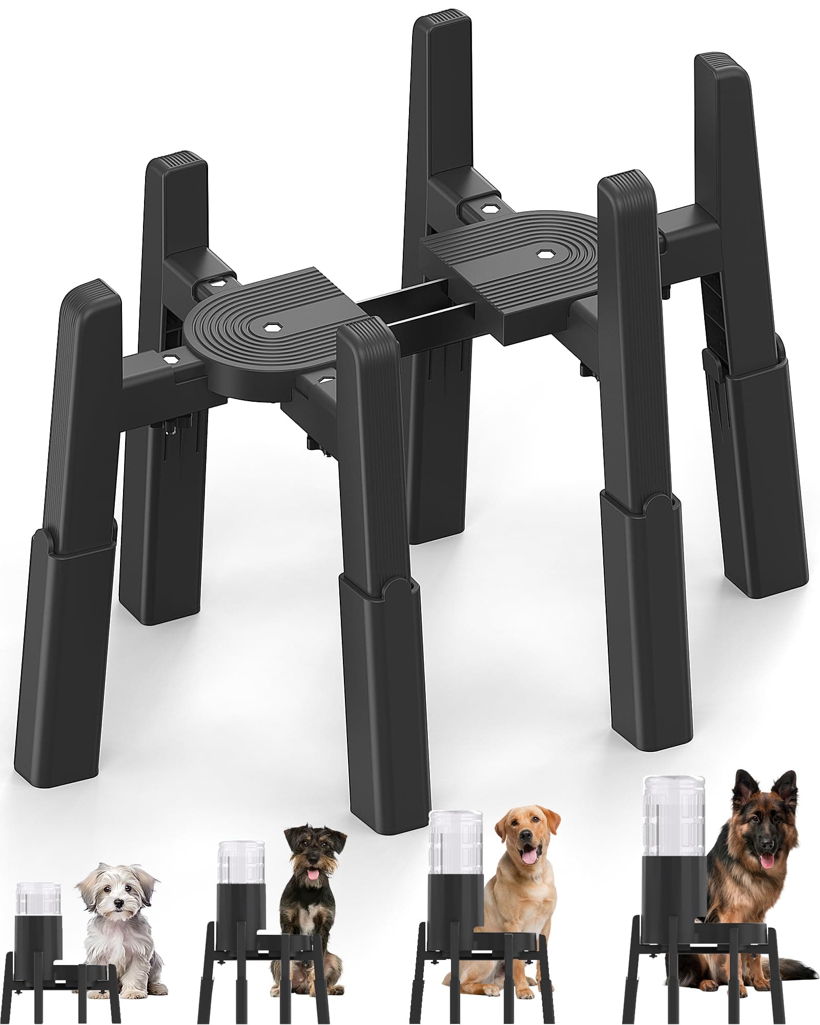 CZPET Dog Water Dispenser Stand, Holder for Pet Automatic Feeders, Width and Height Adjustable Elevated Stand for Pet Feerders, Suitable for Large Dogs [Stand Only]