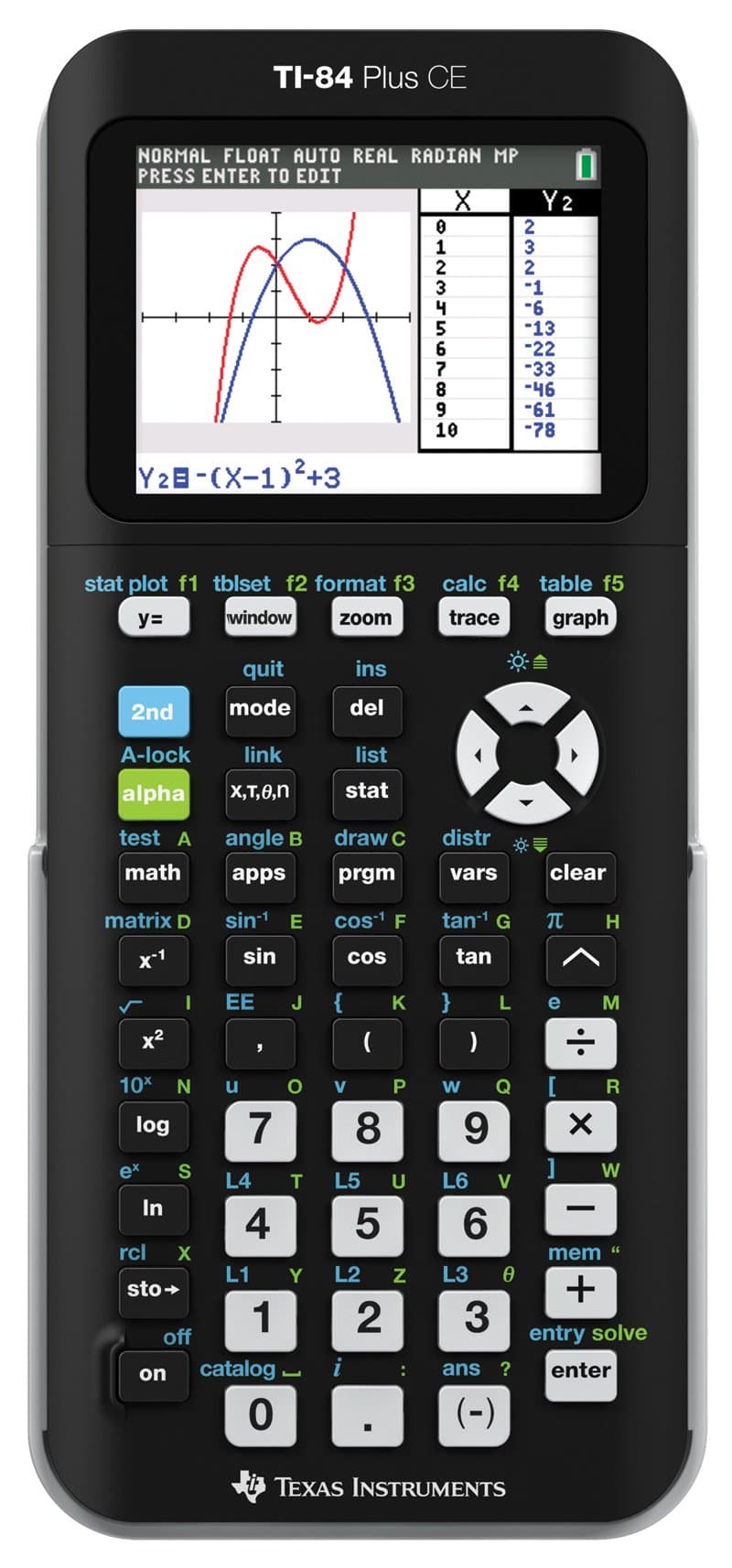 Texas Instruments TI-84 Plus CE Graphing Calculator, Black (Frustration-Free Packaging)