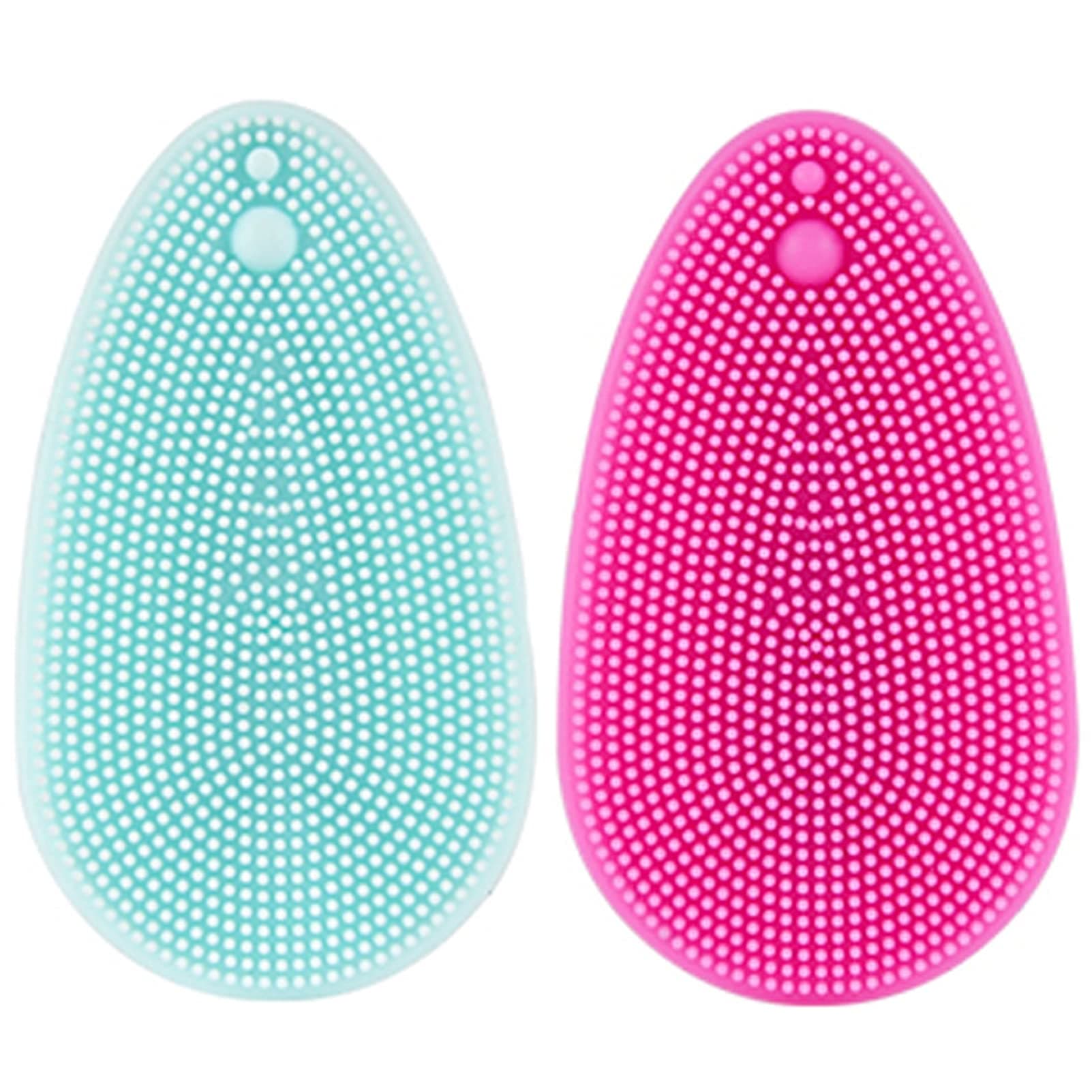 SONGQEE Silicone Facial Cleansing Brush Face Scrub Pads for Exfoliating, Makeup Removal Brush, Anti-Aging Face Massage, Handheld for Sensitive,Dry, All Type Skincare,2 Pack