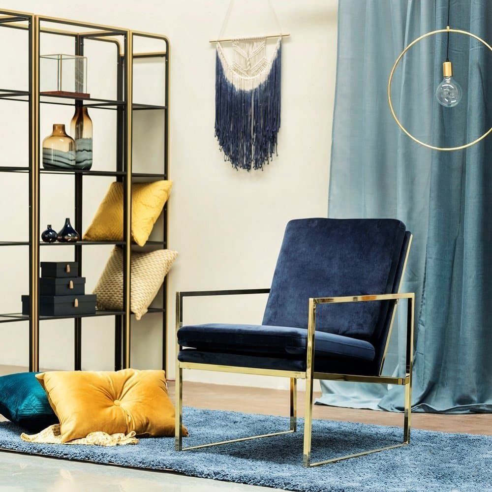 Hemma Bruket 2PCS Chairs for Living Room,Velvet Chair,Bedroom Armchairs, Super Strong Brass Plated Gold Metal Steel Frame,Velvet Seat Cushion