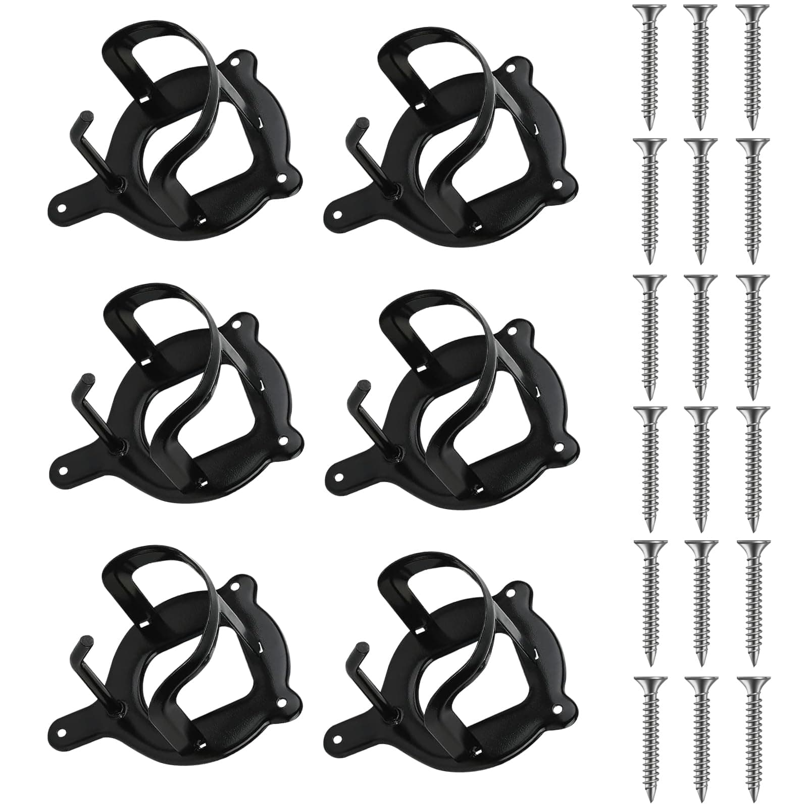Bridle Bracket, 6 Counts Horse Bridle Rack Horse Tack Storage Halter Hanger Metal Bridle Holder with Screw, Bridle Rack Bridle Hooks Saddle Rack Wall Mount Black Bridle Holder for Horse Barn Supplies