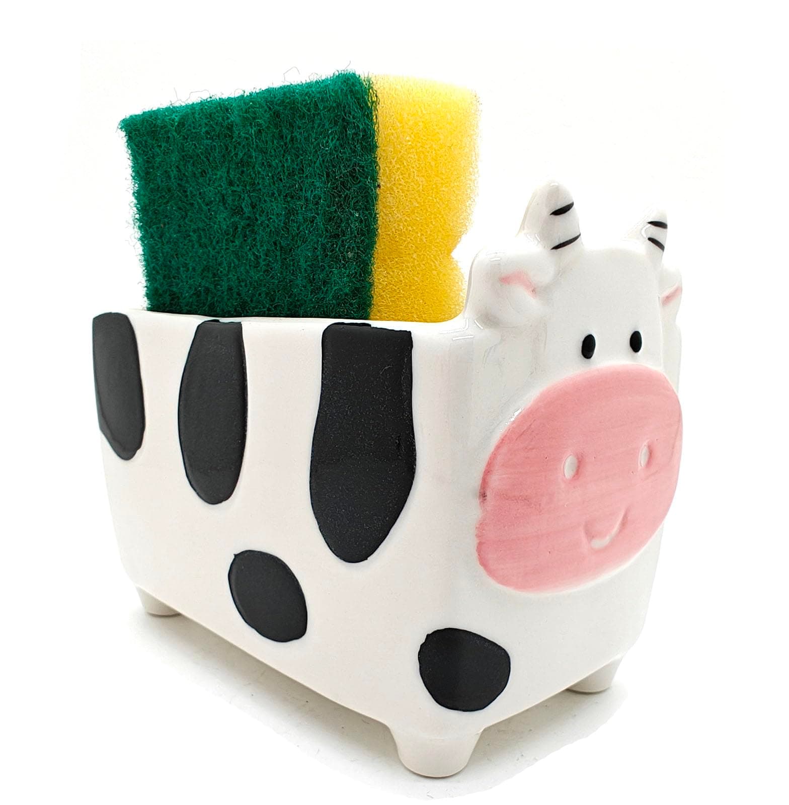 Farmhouse Kitchen Decor Home Decor Design Ceramic Kitchen Sponge Holder (Cow)