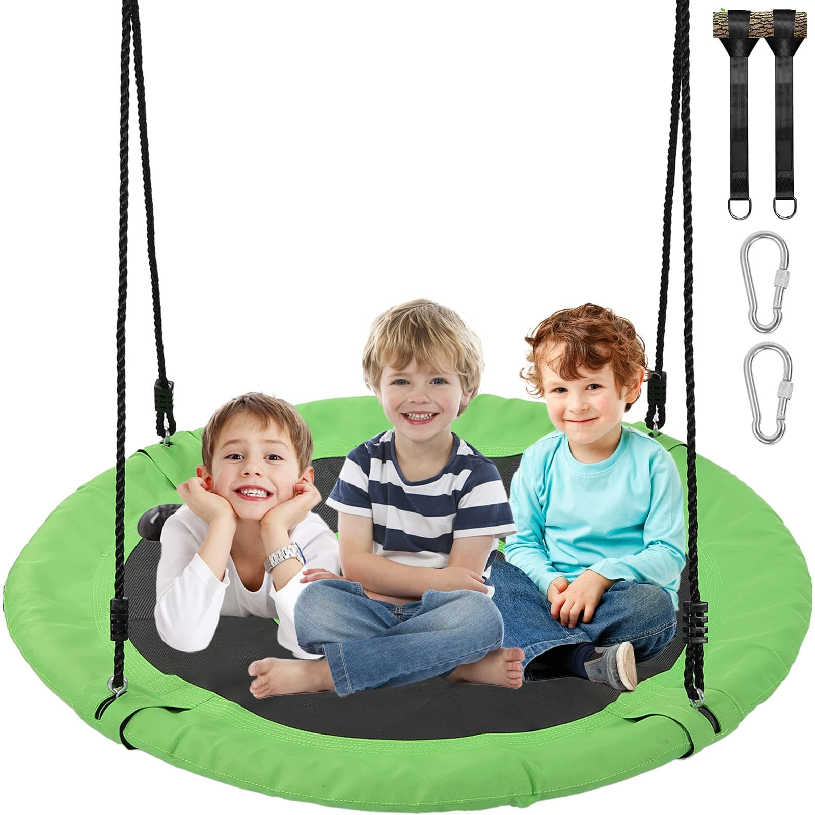 40" Saucer Tree Swing with Hanging Straps, 900D Oxford Waterproof Flying Saucer Swing for Kids Adults- 700lbs Weight Capacity, with Adjustable Ropes for Outdoor Indoor Backyard Playground
