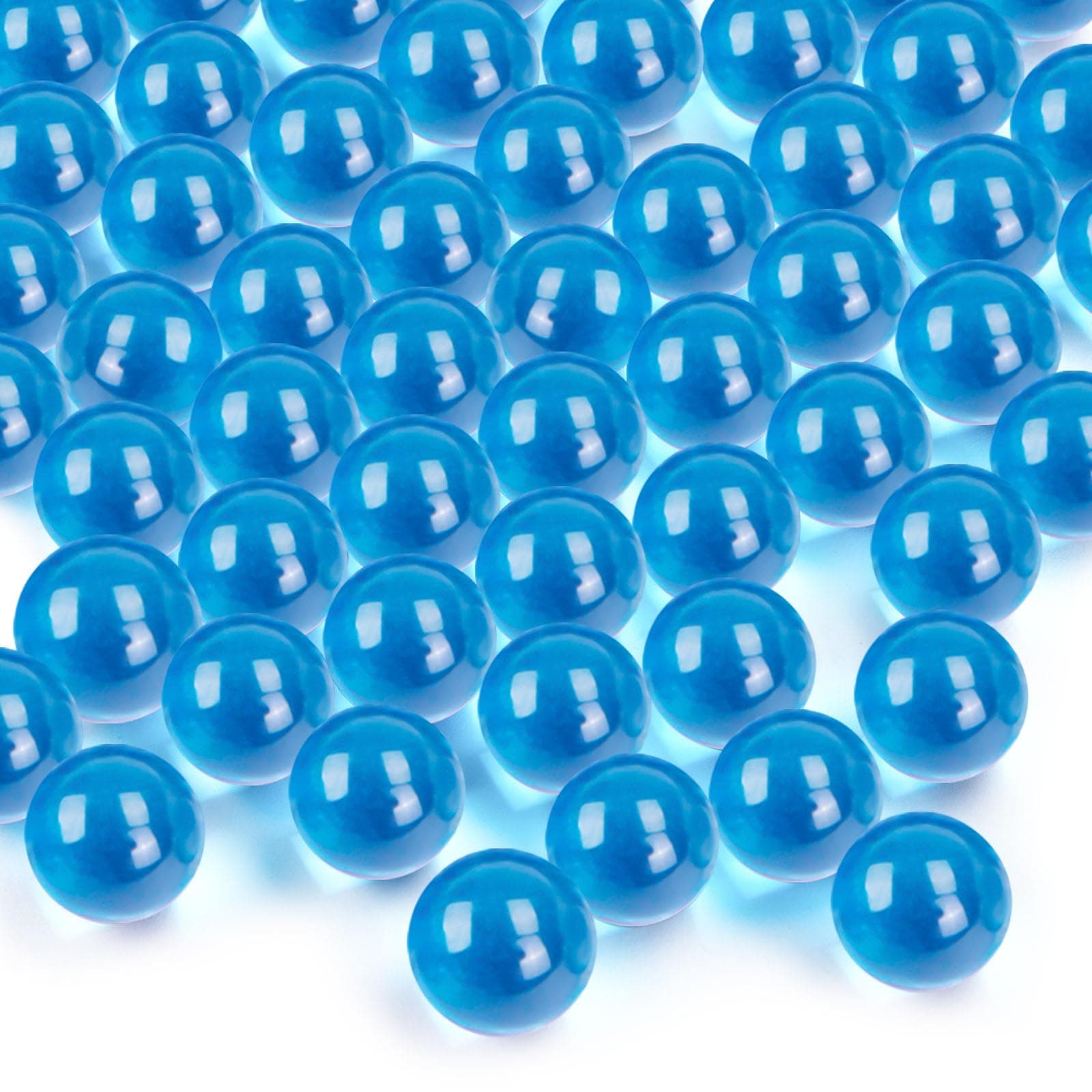 FUTUREPLUSX Light Blue Glass Marbles, 1LB Vase Fillers Marbles Glass Beads for Aquarium Fish Tank Decoration