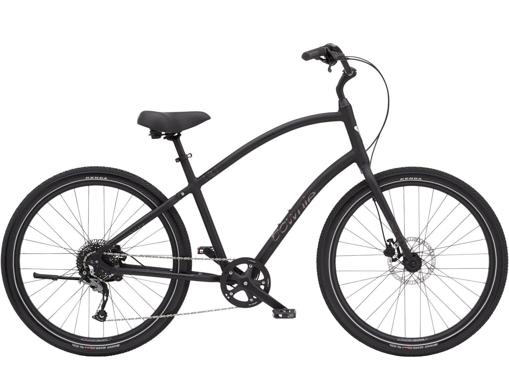Men's Bike Electra Townie Path 9D Step Over Matte Black, Comfort Bike, 27.5 Inch, Classic City-Bike, Aluminium Frame Road-Bike