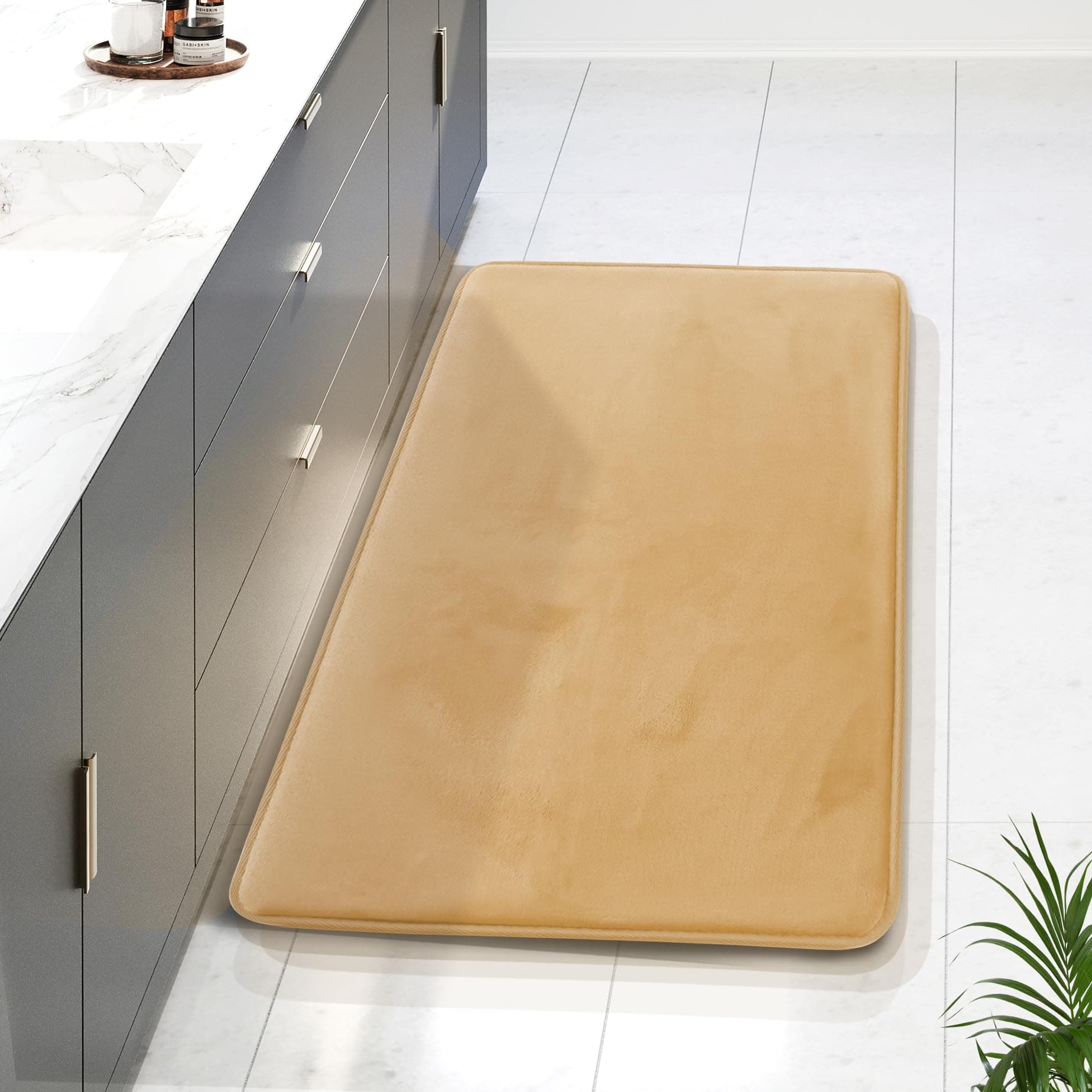 Clara Clark Bathroom Rugs, Velvet Memory Foam Bath Mat, Non-Slip Bath Rugs, Machine Wash, Dries Quickly, Ultra Soft Plush Bath Mats for Bathroom,