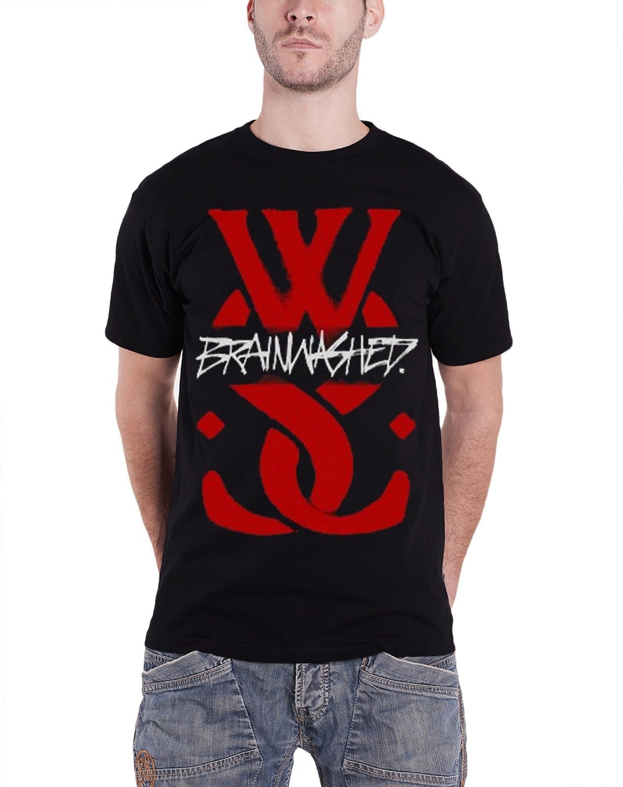 While She Sleeps Mens T Shirt Black Brainwashed WSS Band Logo Official