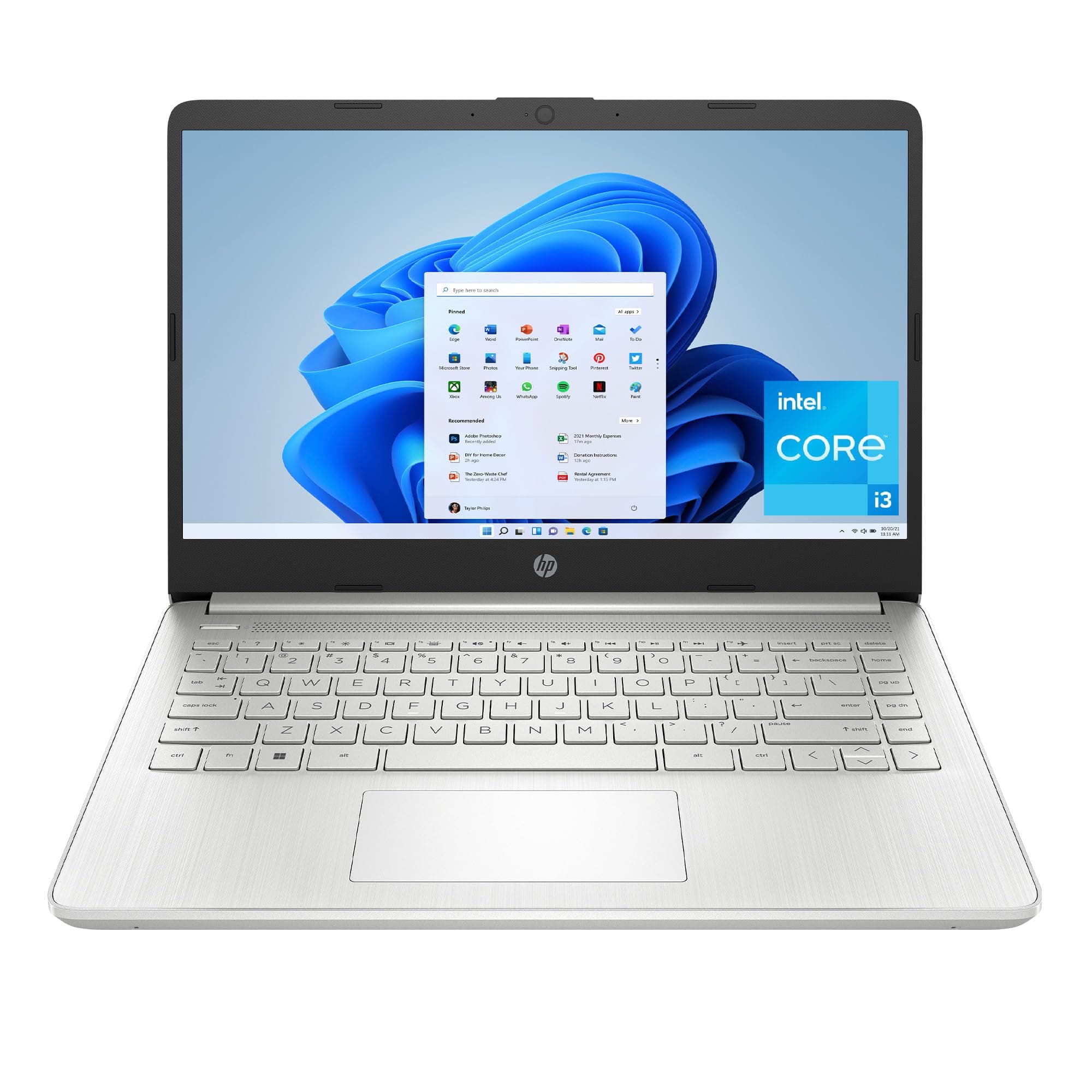 HP 14" Laptop, HD Display, Intel Core i3-1215U, 8GB RAM, 256GB SSD, Intel UHD Graphics, Windows 11 Home in S Mode, Natural Silver, 14-dq5009nr(Upgraded)