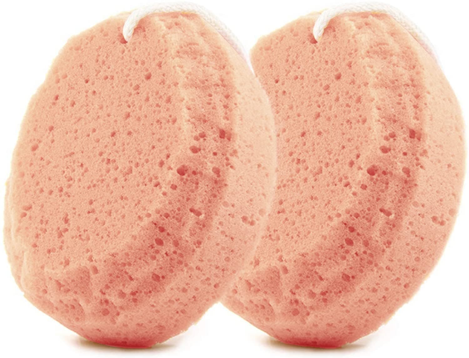 KASTWAVE Natural Sponge Bath Sponge, Soft Shower Sponge Loofah, Body Scrubber Exfoliating Loofahs Pouf Cleaning Body Luffa Sponge Soothing Sponge for Bathroom Cleansing Supply for Adults Kids (2pcs)