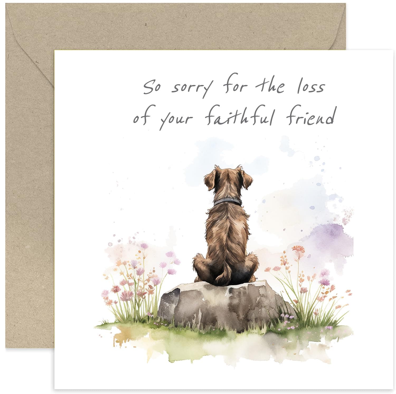 Old English Company Thinking of You Card for Pet Owner - Thinking of You Gifts - Condolences Card for Loss of Dog - Condolences, Bereavement, Sorry for Your Loss | Blank Inside Envelope