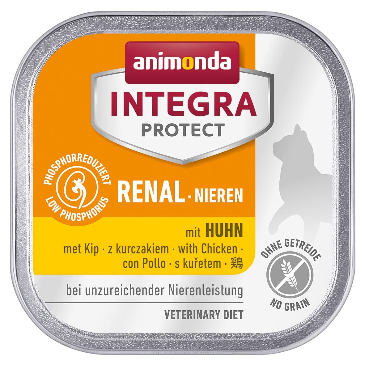 animonda Integra Protect Nieren (Renal) cat, wet food for chronic renal insufficiency, with chicken, 16 x 100g