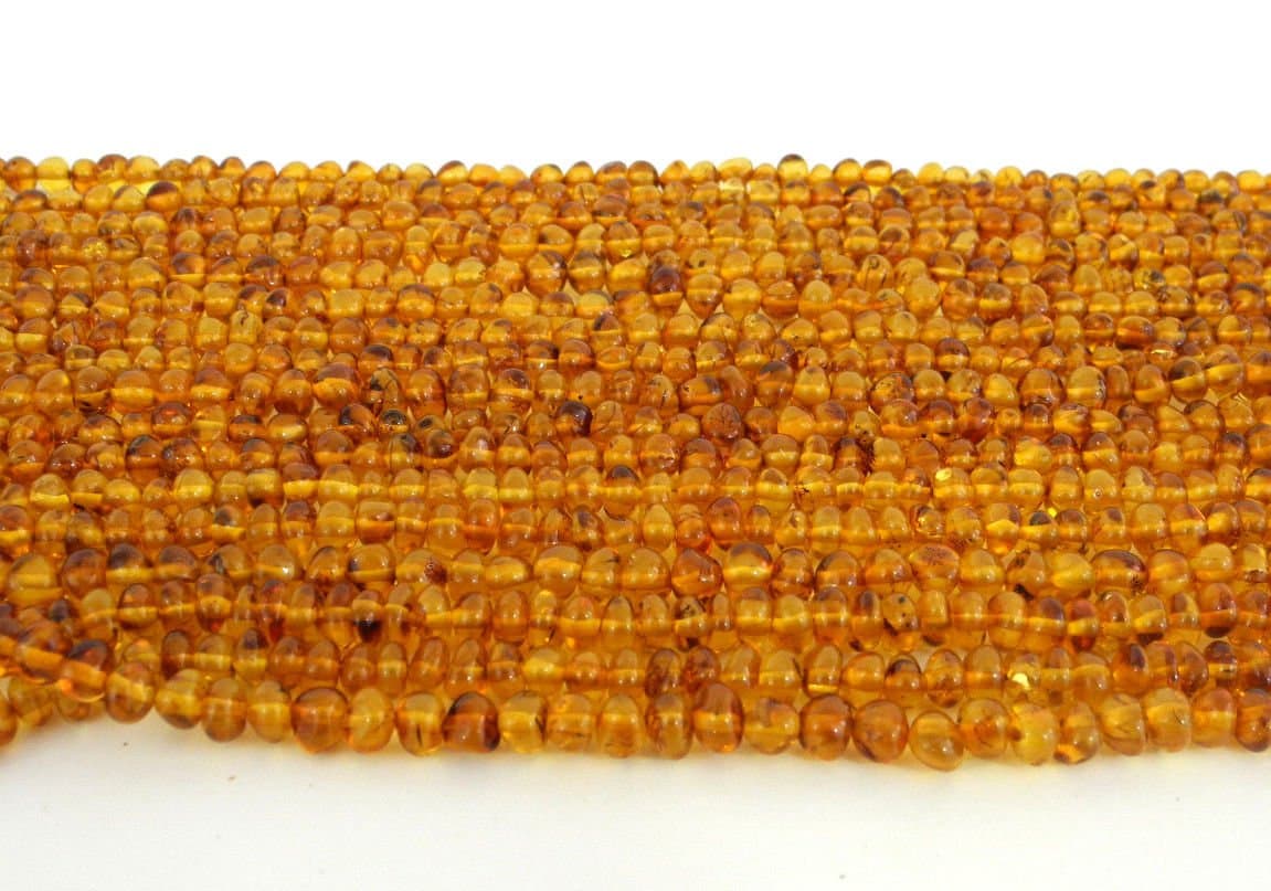 13" Genuine Baltic Amber Beads Strands Rounded Nuggets Extra Small Honey Alluregem 16307