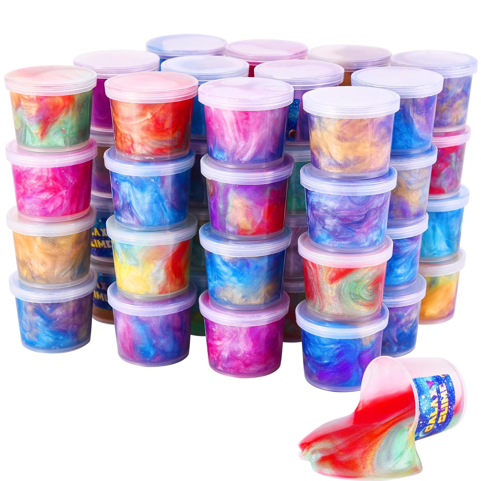 Galaxy Slime Kit 48 Pack Party Favors for Kids, Stress Relief Toy, Novelty and Gag Toys for Girls and Boys, Christmas Stocking Stuffers