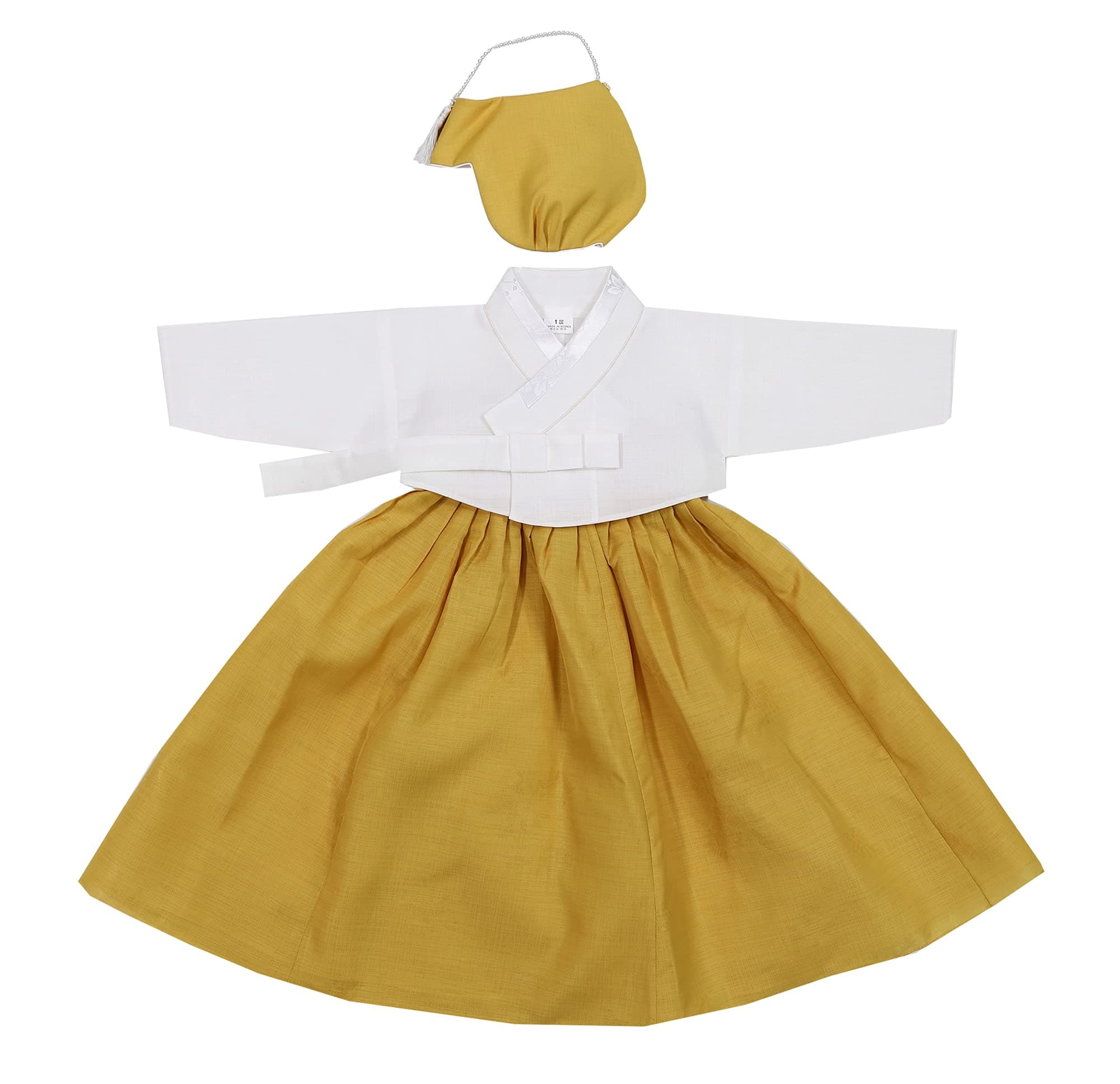 100th Day Celebration Baek-il Hanbok Dress Girls Baby Korea Traditional Clothing 3-5 Months Yellow