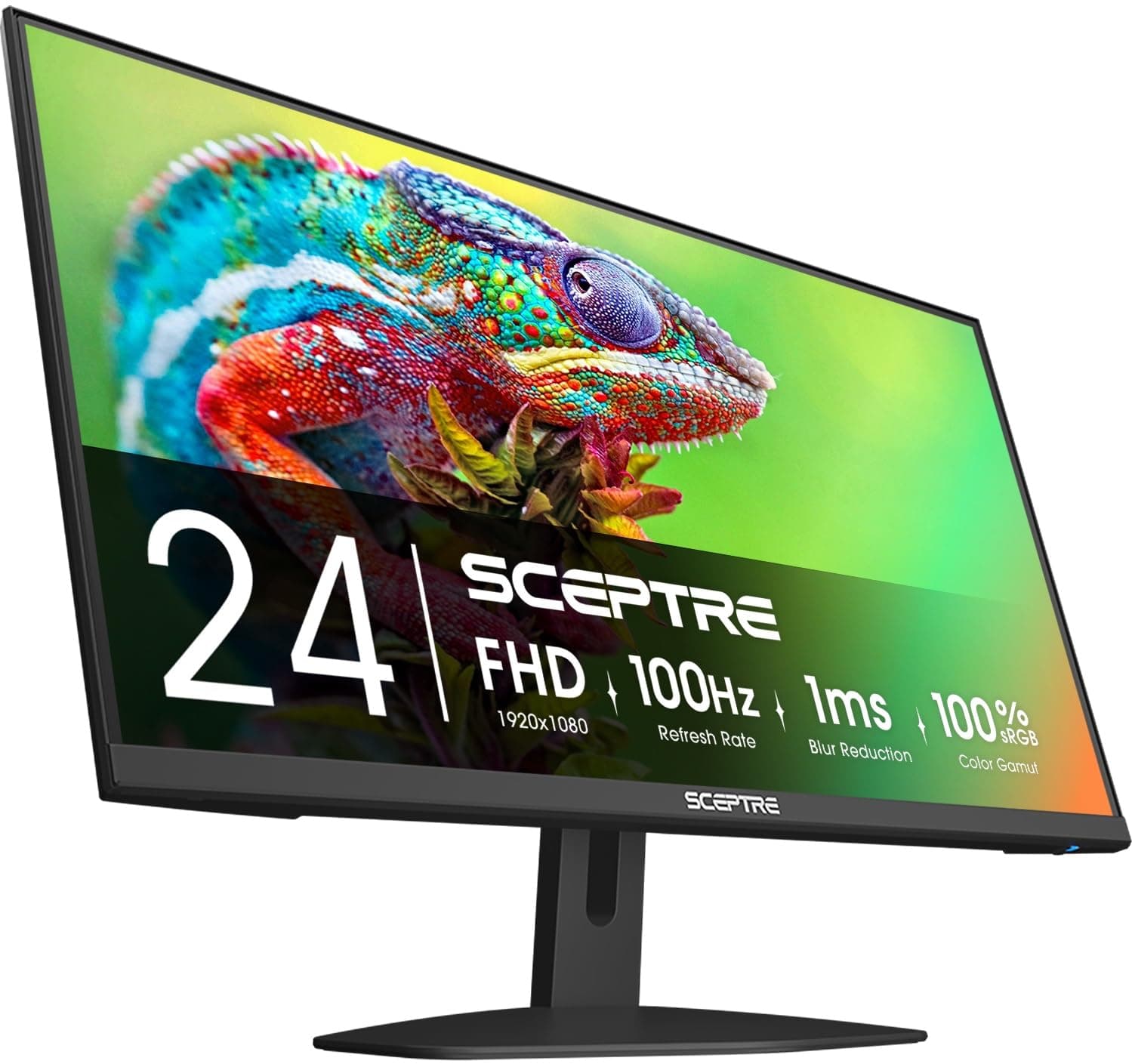 SCEPTRE New 24-inch Gaming Monitor 100Hz 1ms DisplayPort HDMI x2 100% sRGB AMD FreeSync Build-in Speakers, Eye Care Frameless Machine Black 2024 (E248W-FW100T)