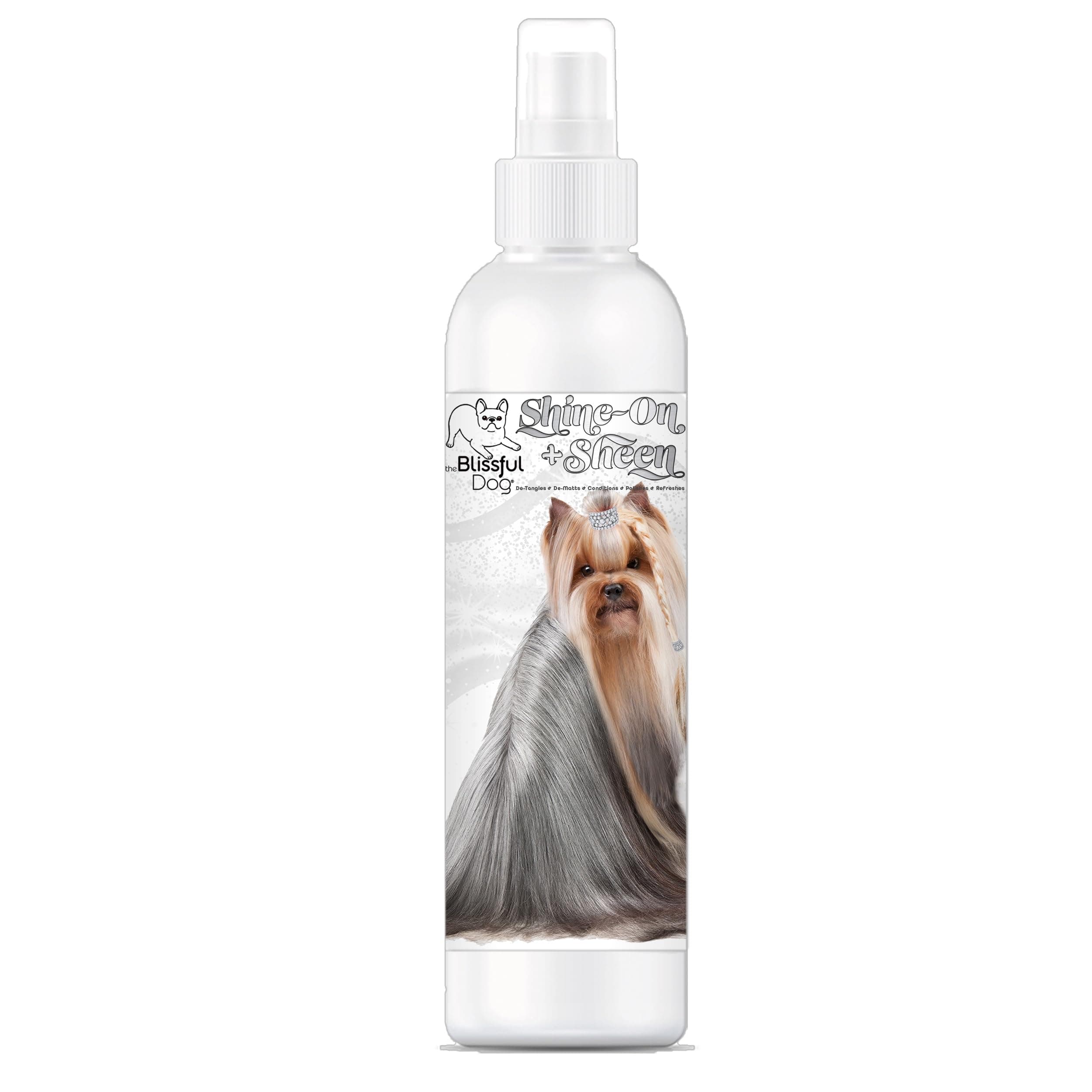 The Blissful Dog Shine-On + Sheen Coat Spray, All Natural, Leave-in Conditioner and Coat Detangler for Your Dog, 8 Oz
