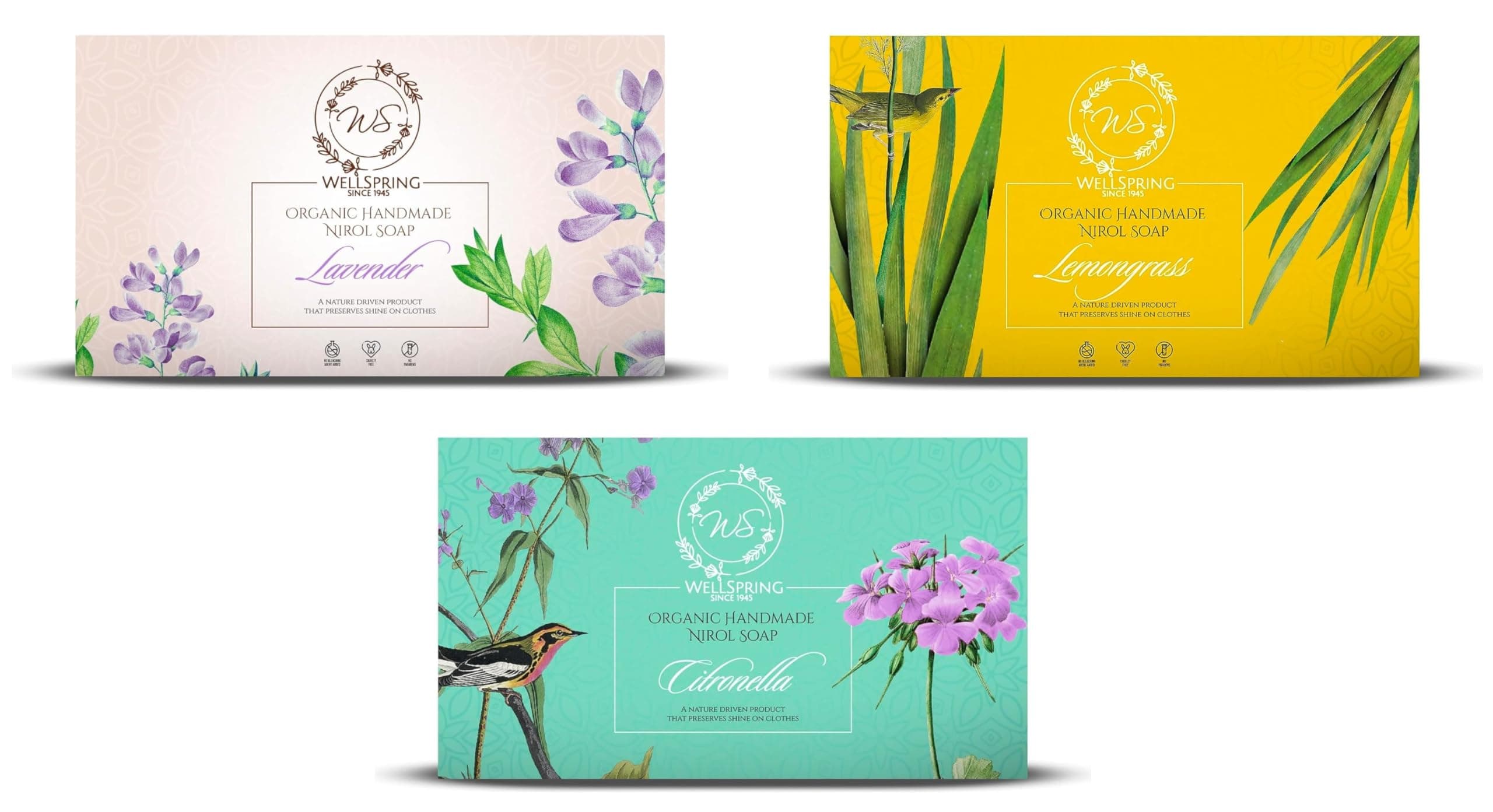 (Pack 3) Nirol Natural Washing Laundry Soap Bar| Veg, Organic and Chemical Free| Baby Safe| for Sensitive Skin|Citronella, Lemongrass, Lavender Fragrance (360 Grams)