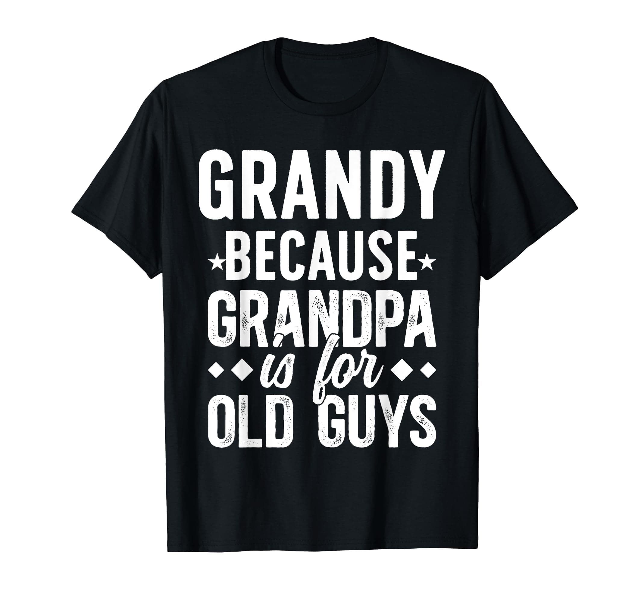 Funny Grandy Grandpa T-Shirt - Black, Small - Men's Modern V-Neck Short Sleeve T-Shirt - Grandfather, Father's Day