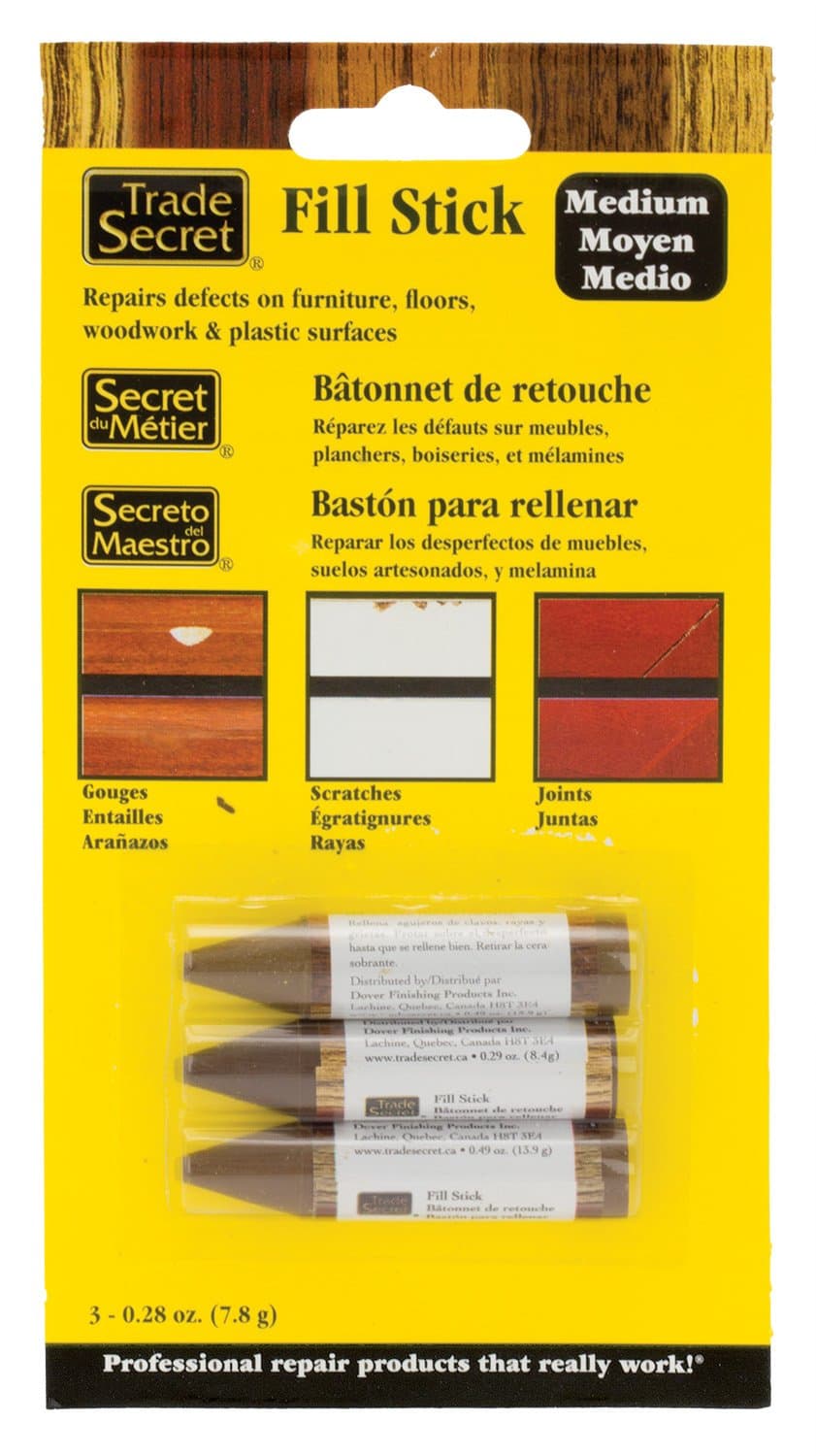 Wood Scratch Repair Fill Stick for Medium Toned Surfaces (Set of 3), Great for Touch-Ups and Repairs on Hardwoods Floors, Furniture, Cabinets and Plastic Surfaces.