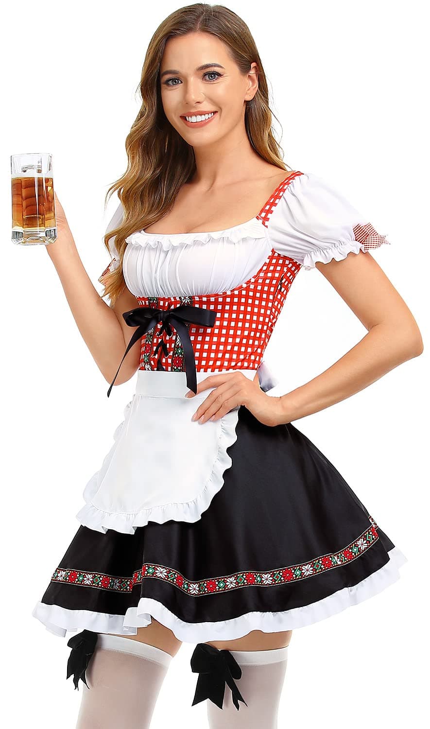 Oktoberfest Costumes Women Dirndl Dresses 2Pcs German Dresses for Oktoberfest Festival Bavarian Costume Beer Carnival