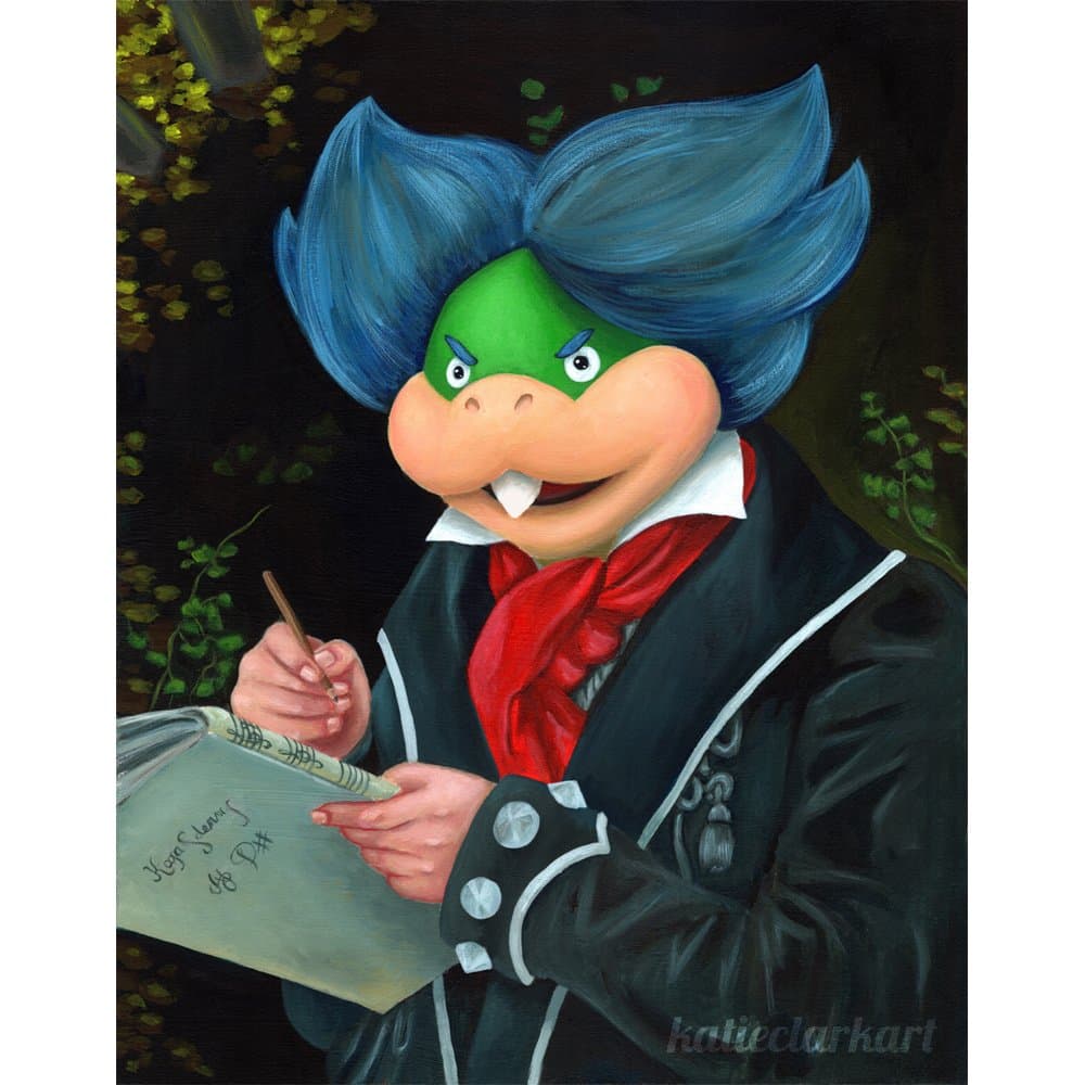 Ludwig von Koopa Art Print - Nintendo Painting Print - Alternative Ludwig van Beethoven - Geek Parody - Video Game Art - Super Mario Bros World - Katie Clark Art