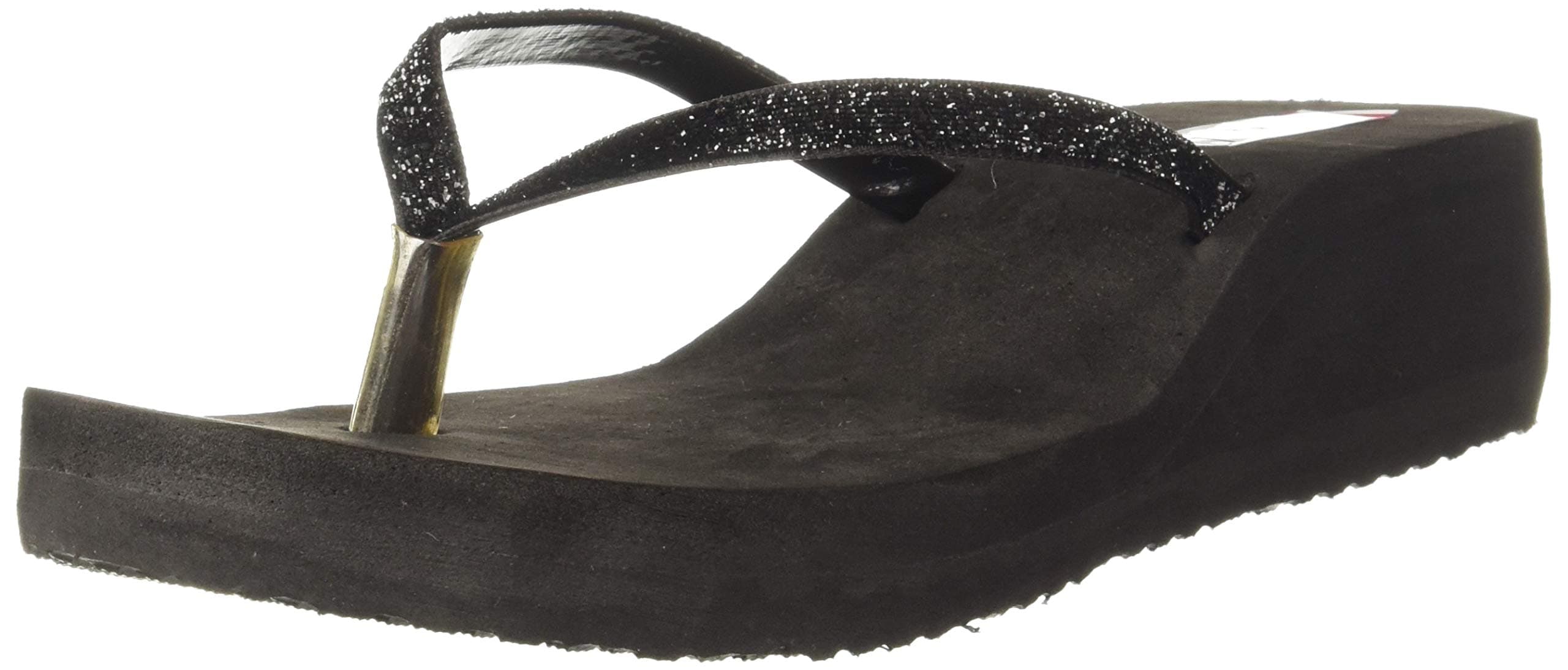 STEPUPP Women Metal Black Fashion Slippers-6 UK (39 EU) (MetalBlacklaverubber_337)