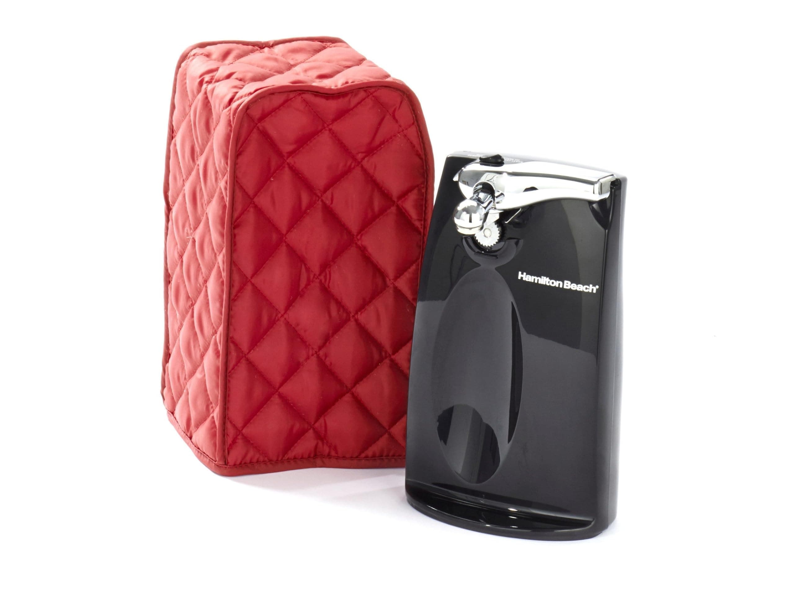 Keepsakes Can Opener Cover – Quilted Electric Appliance Protector for Kitchen Counter Storage – Dust & Stain Resistant – Washable Slip-On Design, Red