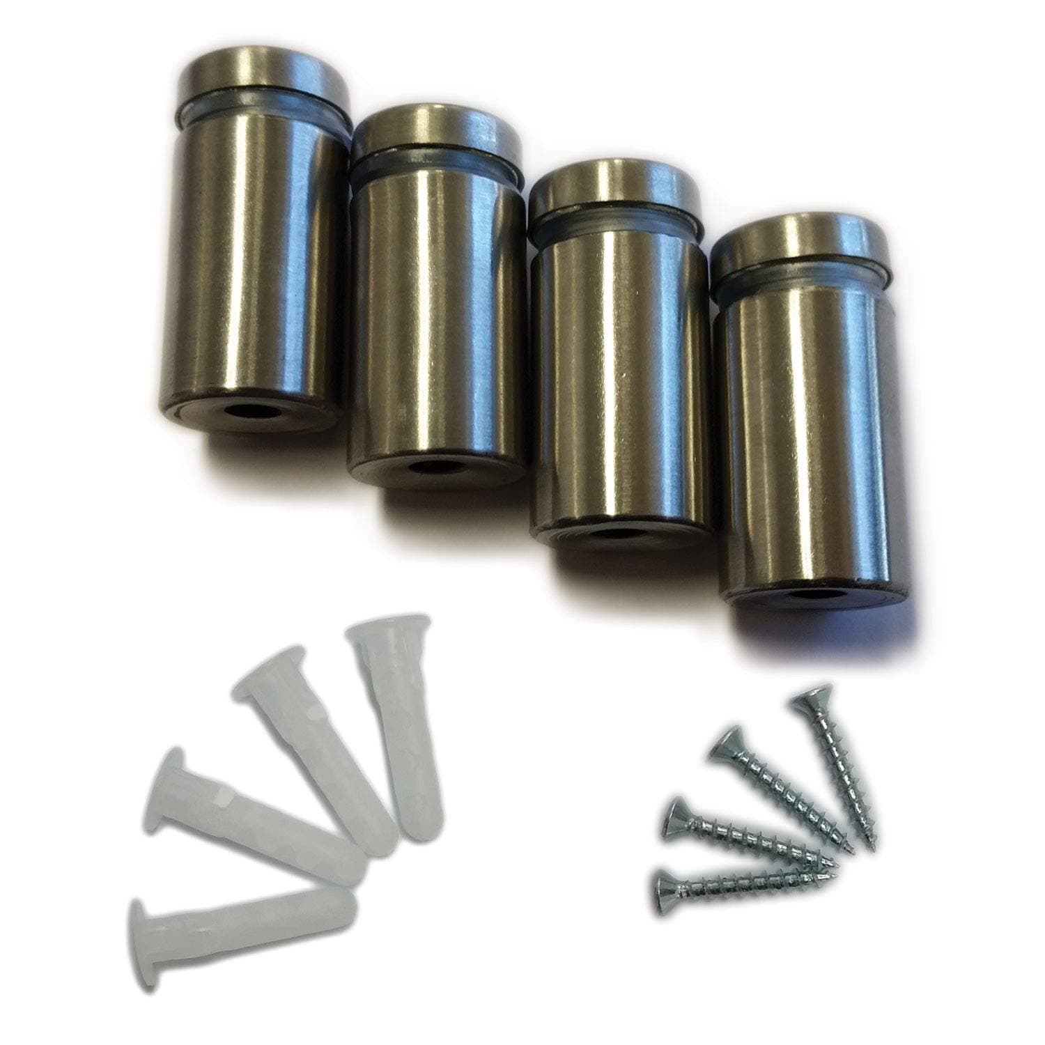 Sign Standoffs with Screws and Mounting Hardware 5/8" Diameter x 1" (4)