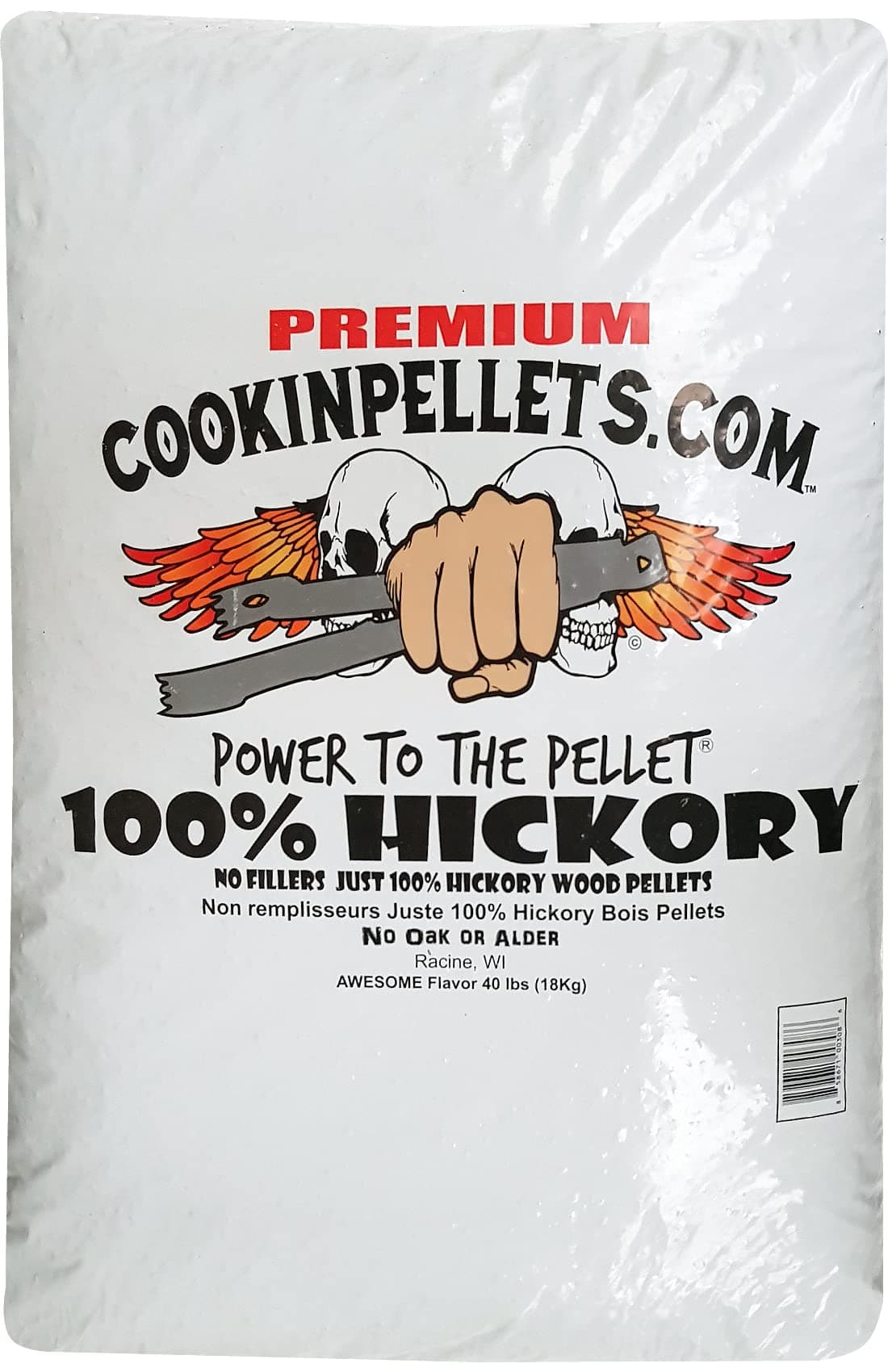 Cookinpellets Premium 100% Hickory BBQ Smoker Pellets - CPH18kg