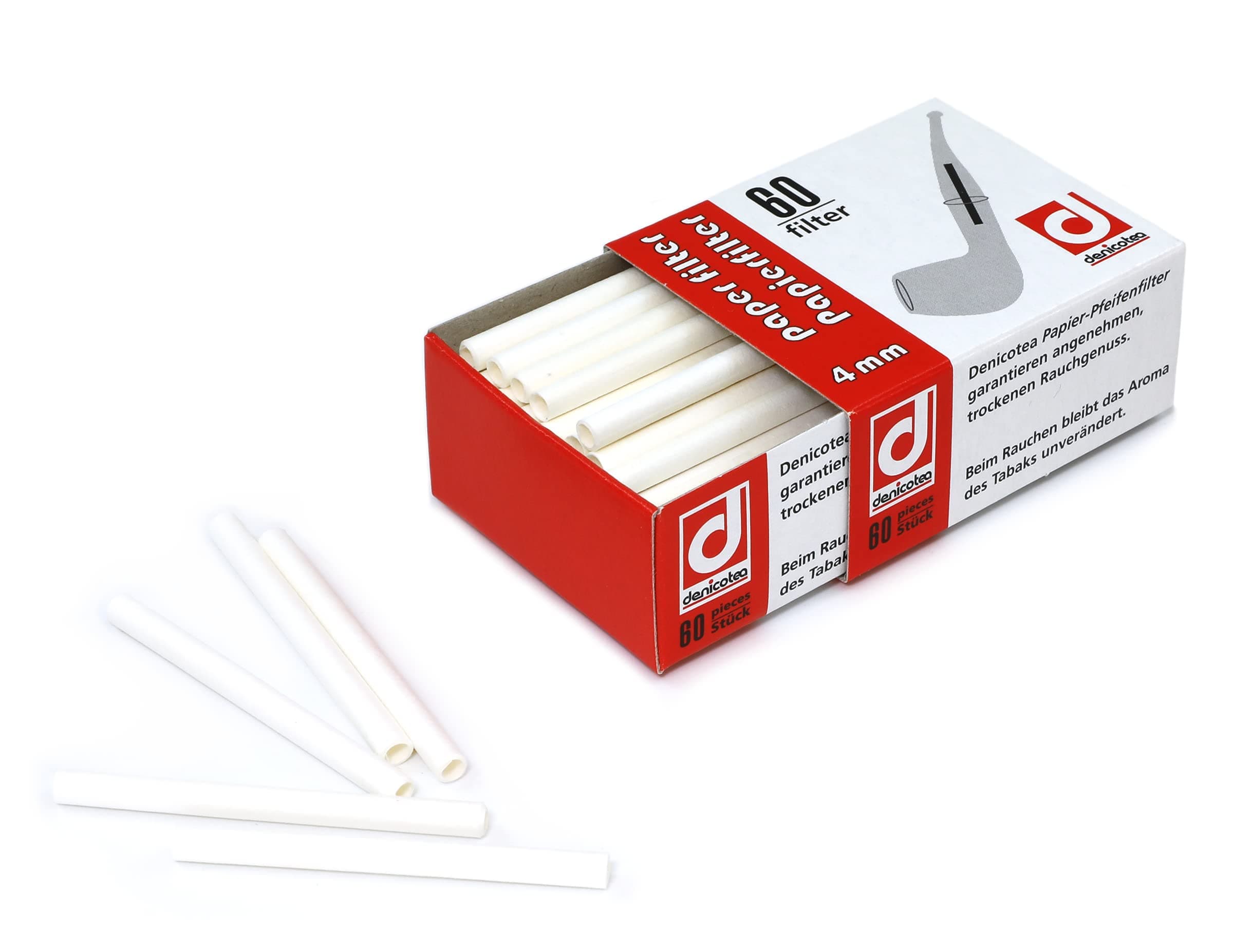 4 mm Paper Pipe Filter, 60 Count, Biodegradable