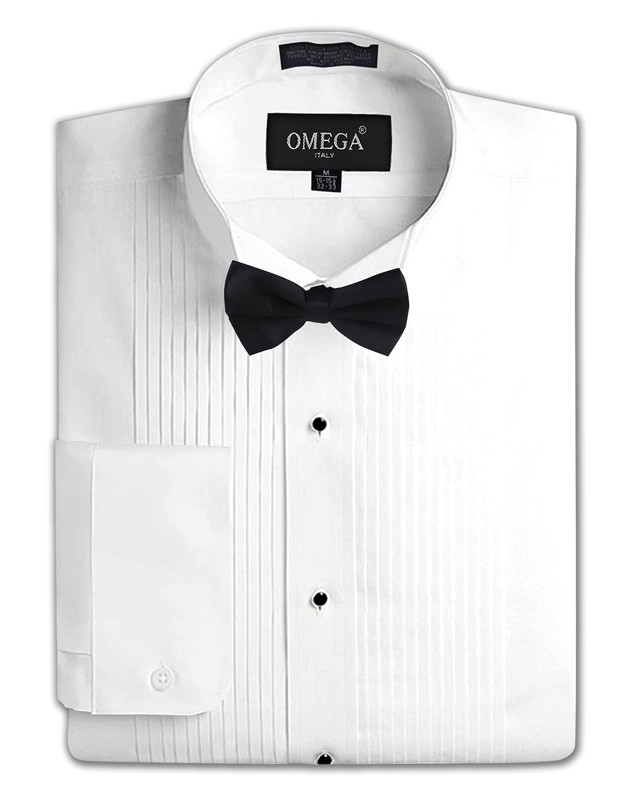 Mens Formal Wing Collar Tuxedo Shirt, 1/4" Pleat