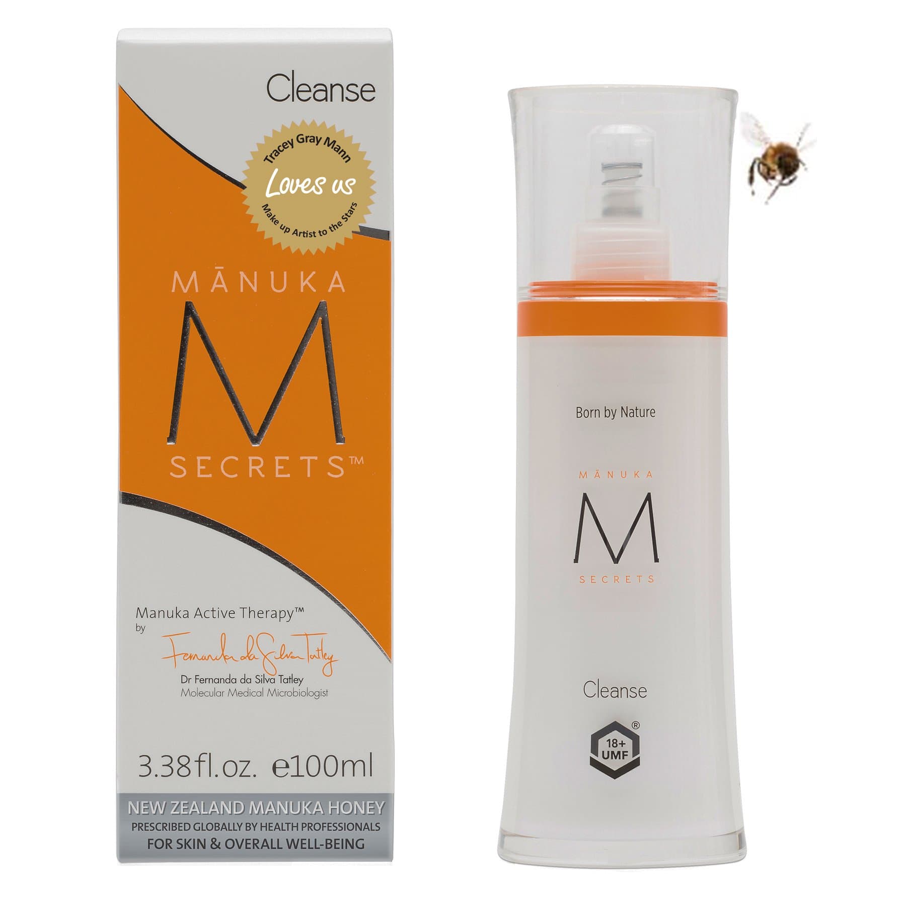 Cleanse Naturally Dissolves Makeup While Replenishing Face, Neck, Decollete with Powerful UMF 18+ Manuka Honey. Certified Natural From New Zealand (100ml)