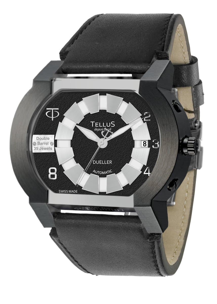 Tellus Dueller Men's Watch, Genuine Leather Strap, Swiss Made - T1069-X411AAA241