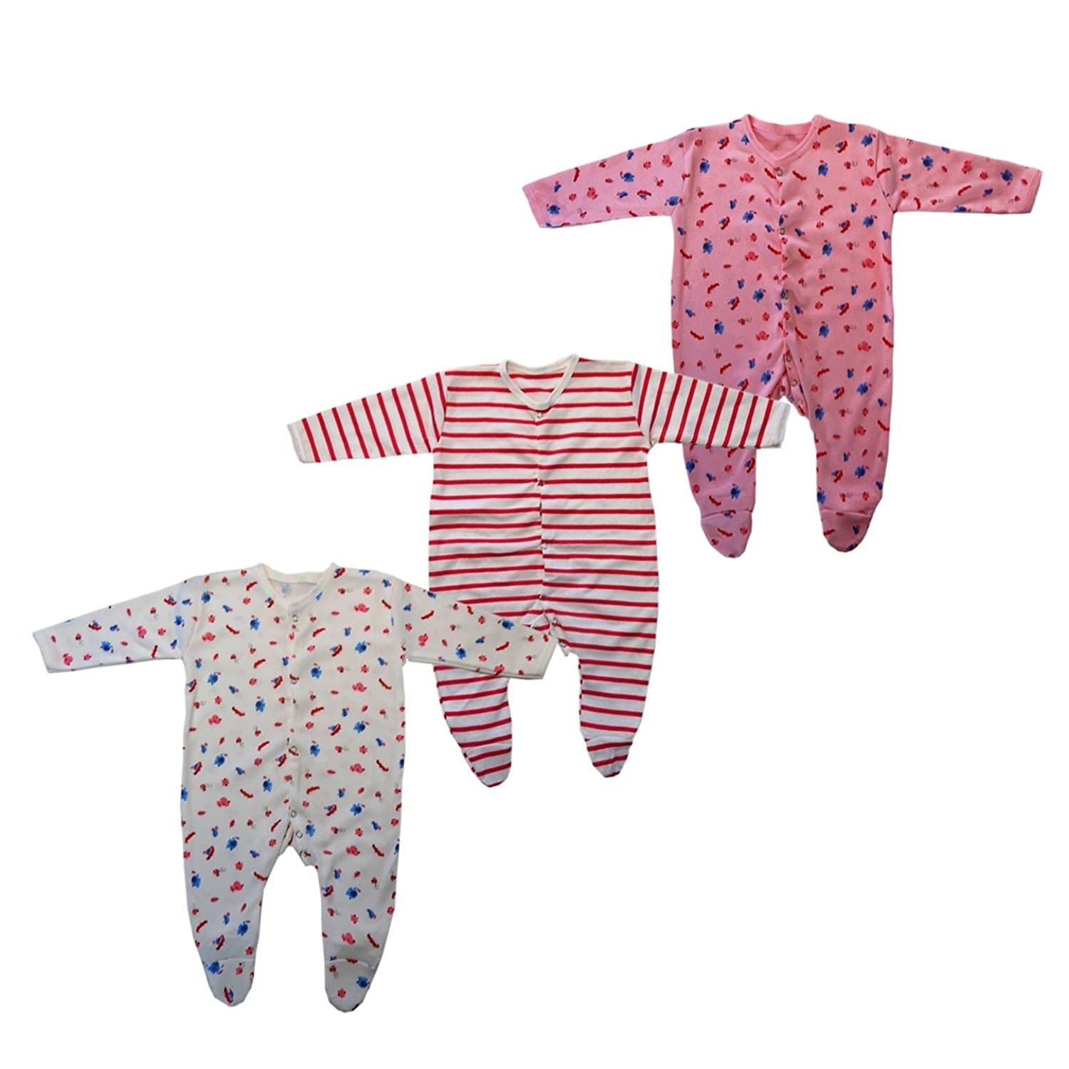 Brim hugs and Cuddles Cotton Jump Suit for Baby boy/Baby Girl (Pack of 3)