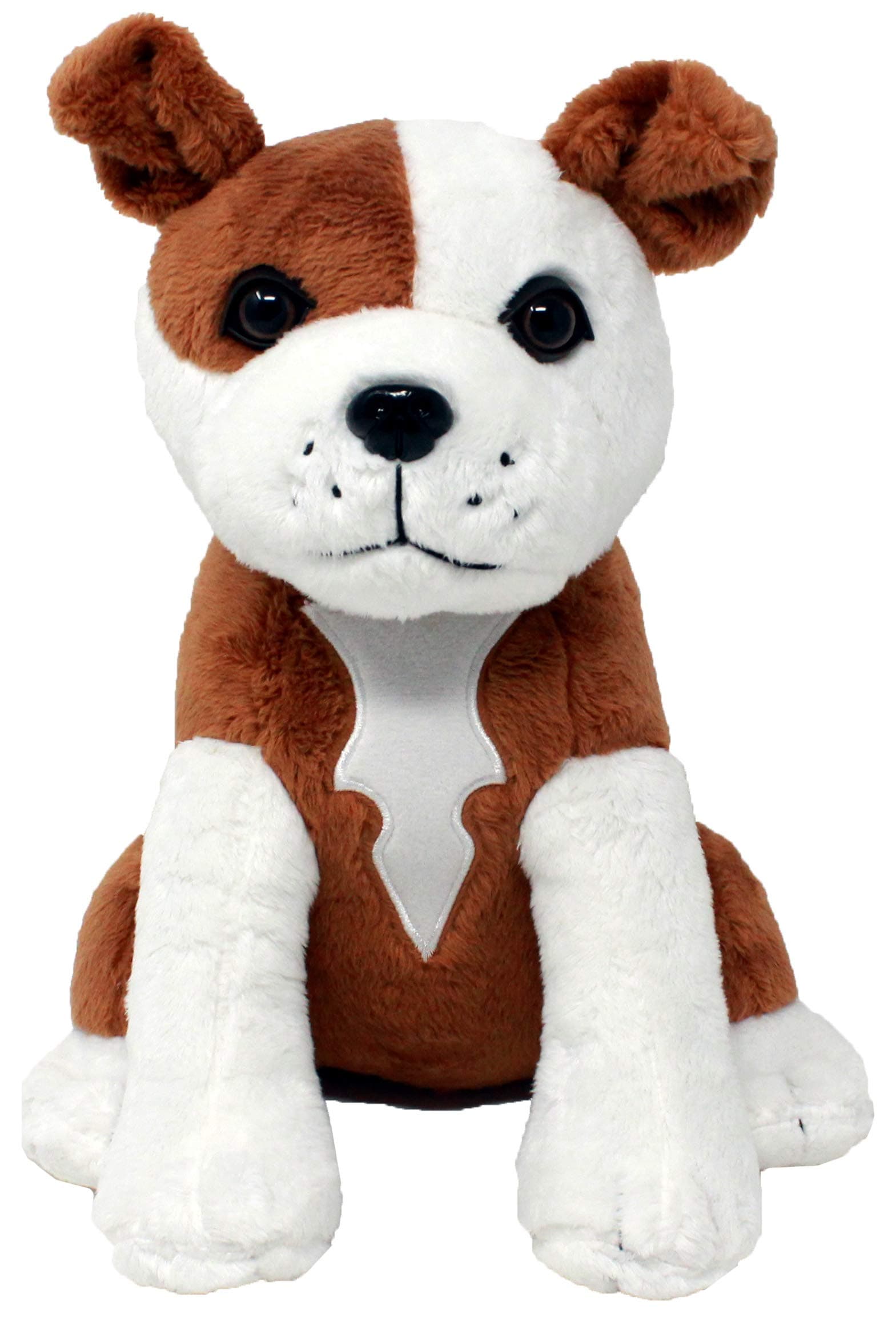 Shelter Pets 10" Brown & White Pitbull Plush - Tillman - Real-Life Adopted Staffordshire Terrier - Supports Animal Shelters