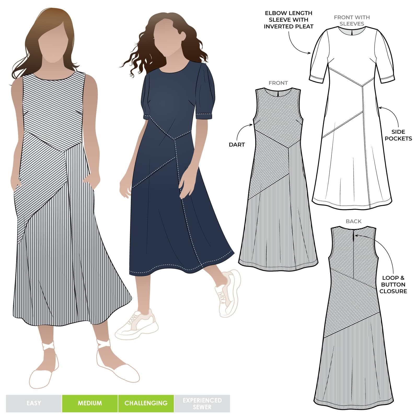 Style Arc Sewing Pattern - Yvette Woven Dress (Sizes 10-22)
