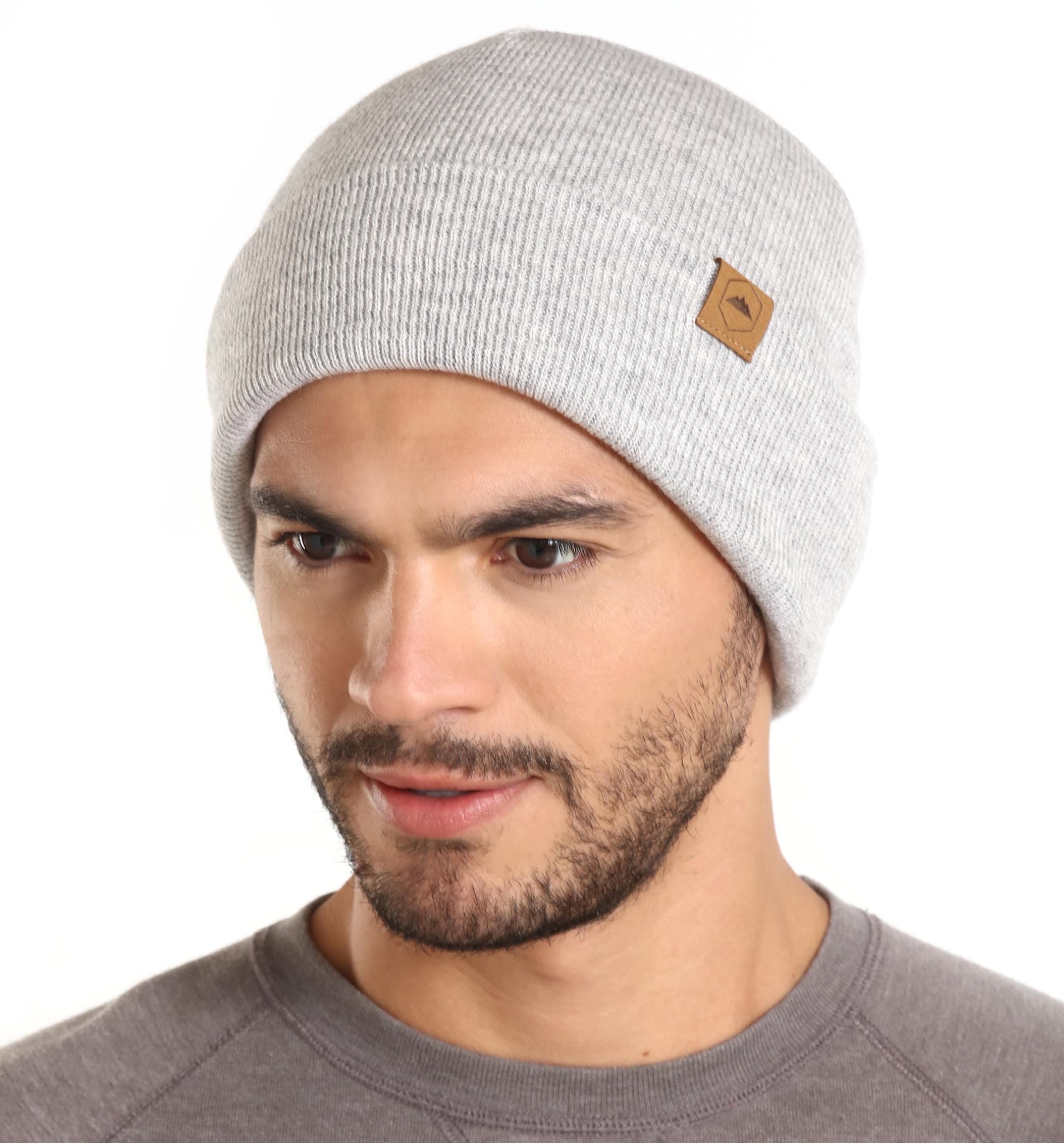 Merino Wool Knit Beanie Cap - Warm Winter Hats for Women & Men - Soft, Ribbed Winter Caps for Women & Men