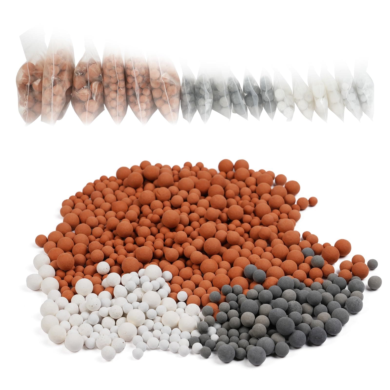 Vicloon18 Packs Mineral Balls Negative Ion, Replacement Bio-Active Stone, pH Balance Tourmaline Balls Showerhead Filter Refill Kit,Remove Chlorine, Fluoride, Impurities and Hard Water