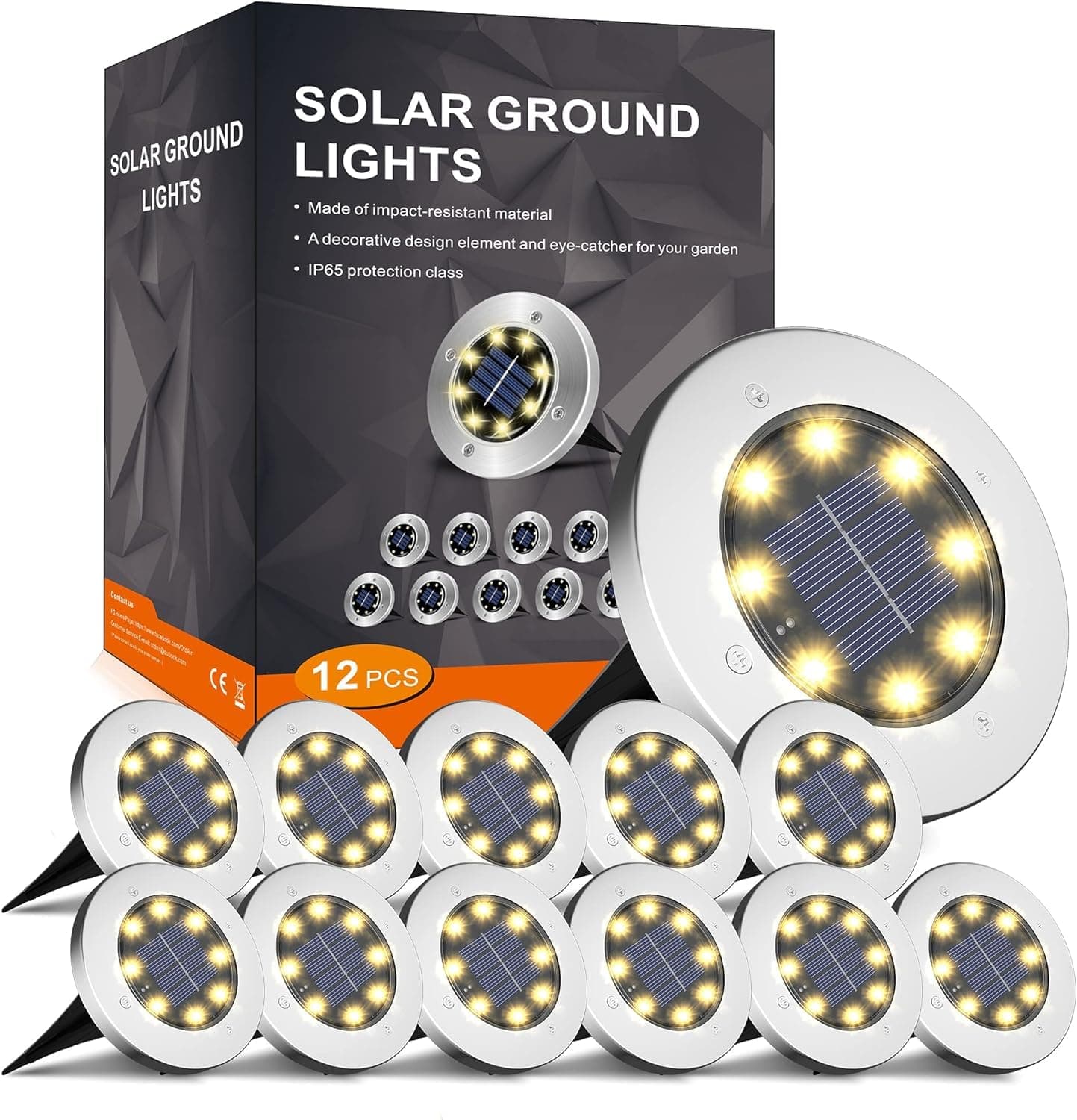 INCX Solar Lights Outdoor Waterproof,12 Pack Solar Lights for Outside, Solar Garden Lights Landscape Lighting for Patio Pathway Lawn Yard Deck Driveway Walkway, Warm White